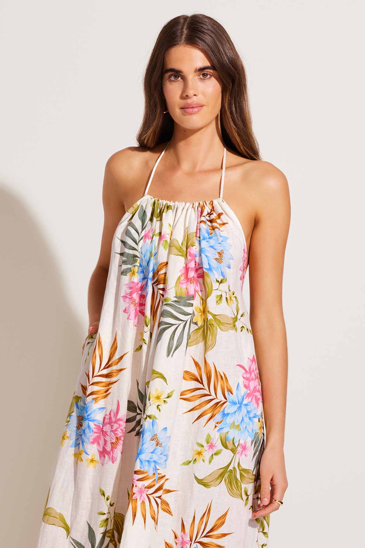 Petra Maxi Dress - Summer Bloom EcoLinen - Image 4