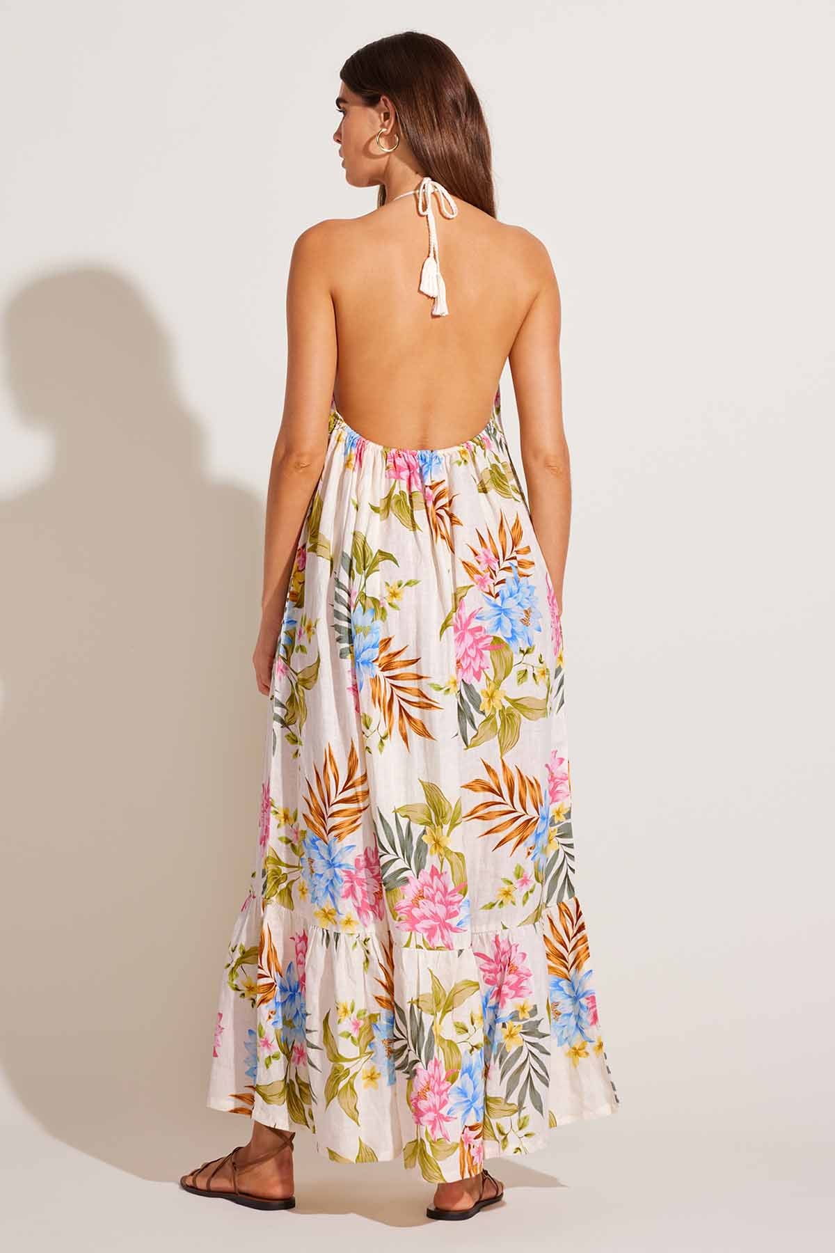 Petra Maxi Dress - Summer Bloom EcoLinen - Image 5
