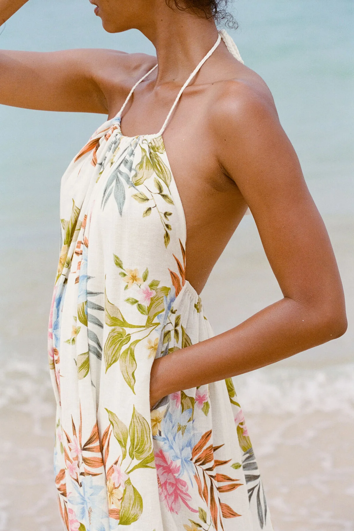 Petra Maxi Dress - Summer Bloom EcoLinen - Image 7