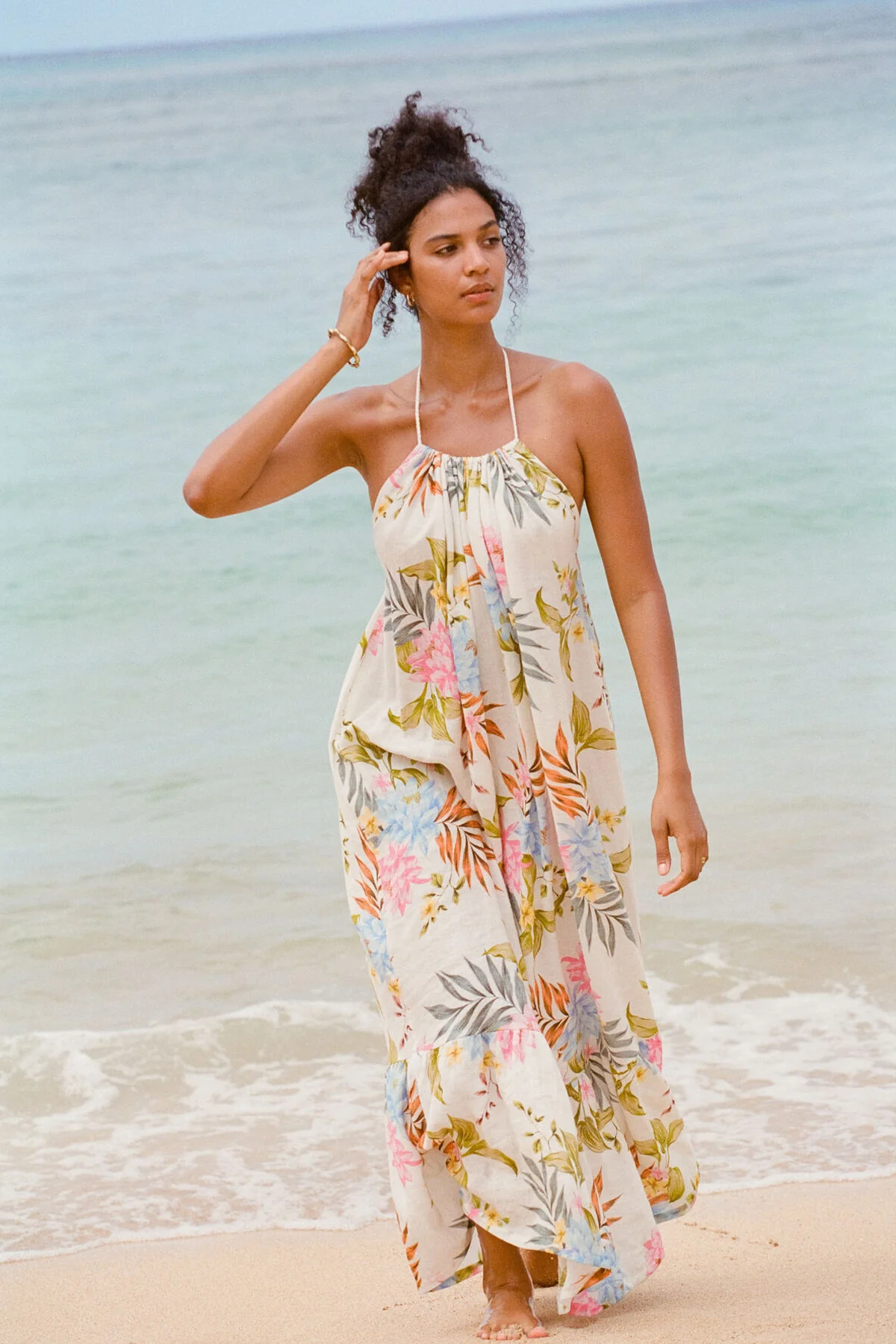 Petra Maxi Dress - Summer Bloom EcoLinen - Image 9