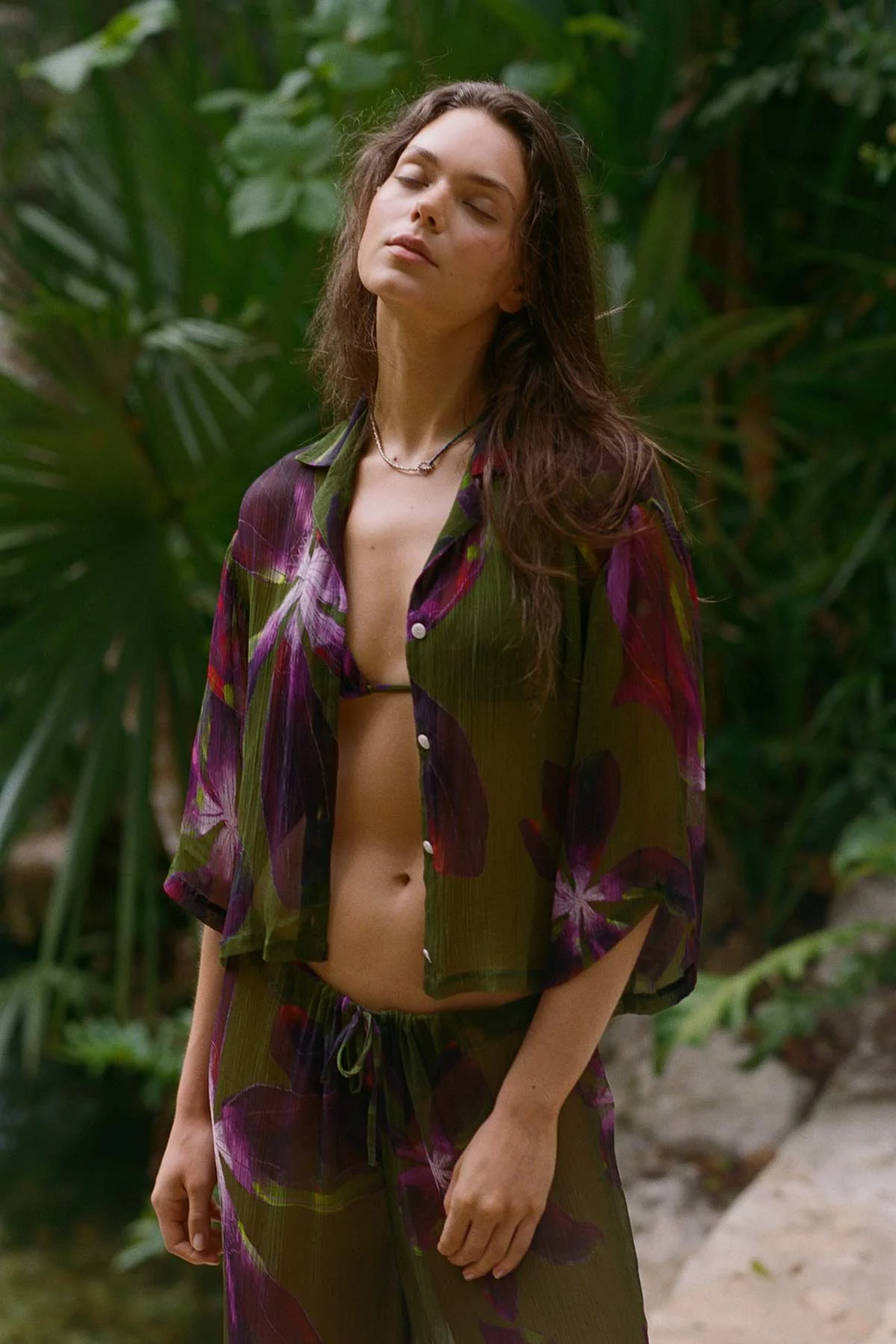 Petra Shirt - Watercolor Orchid Cupro Chiffon