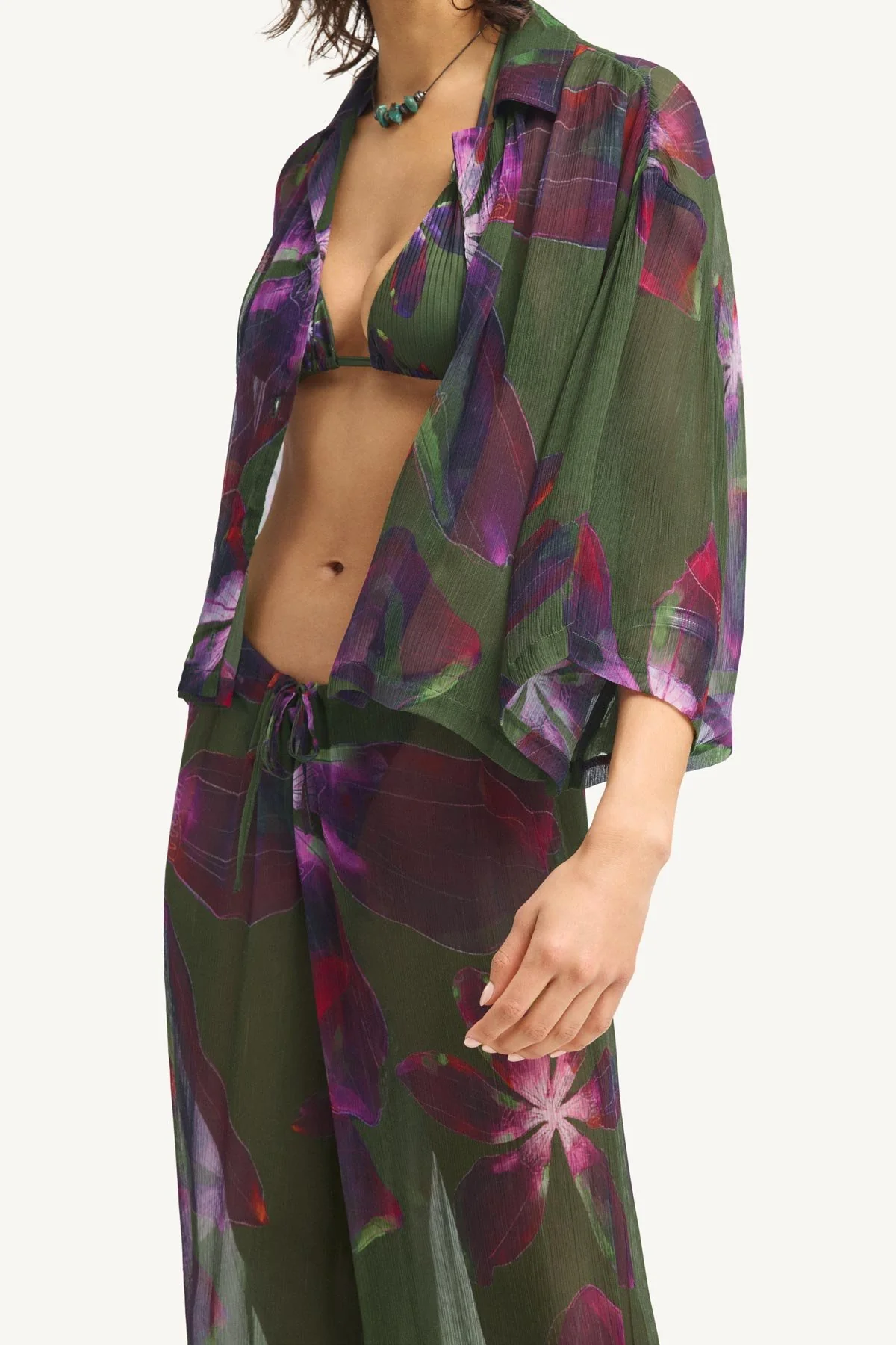 Petra Shirt - Watercolor Orchid Cupro Chiffon - Image 2