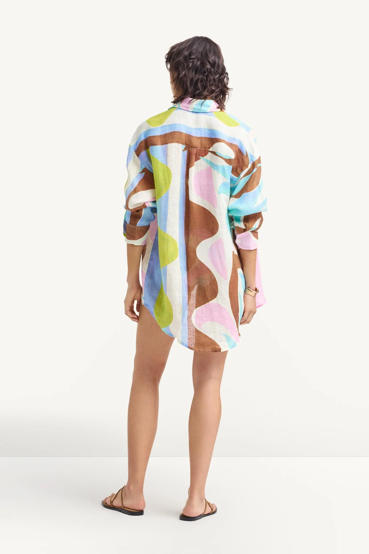 Playa Linen Boyfriend Shirt - Coast Colorblock Ecolinen - Image 6