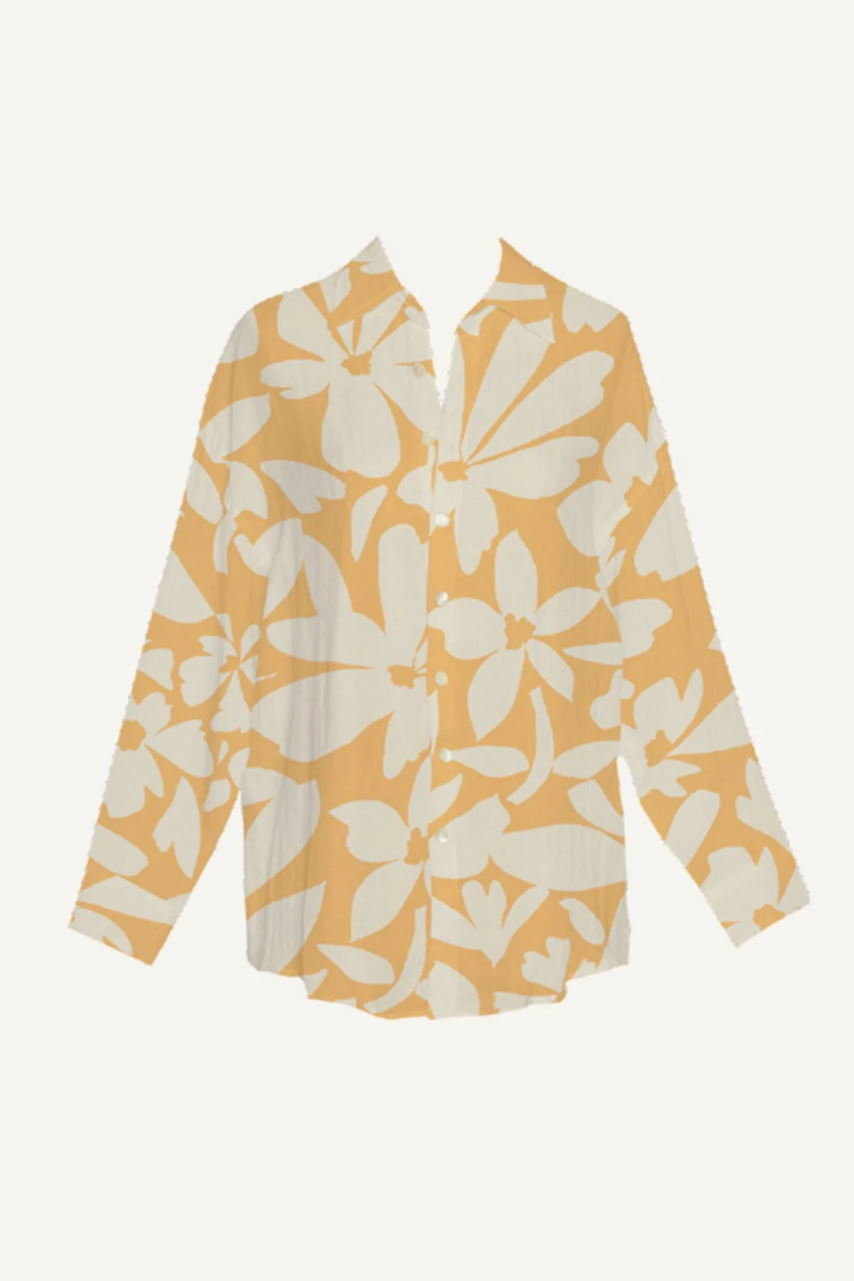 Playa Linen Boyfriend Shirt - Citrus Flower EcoLinen - Image 7