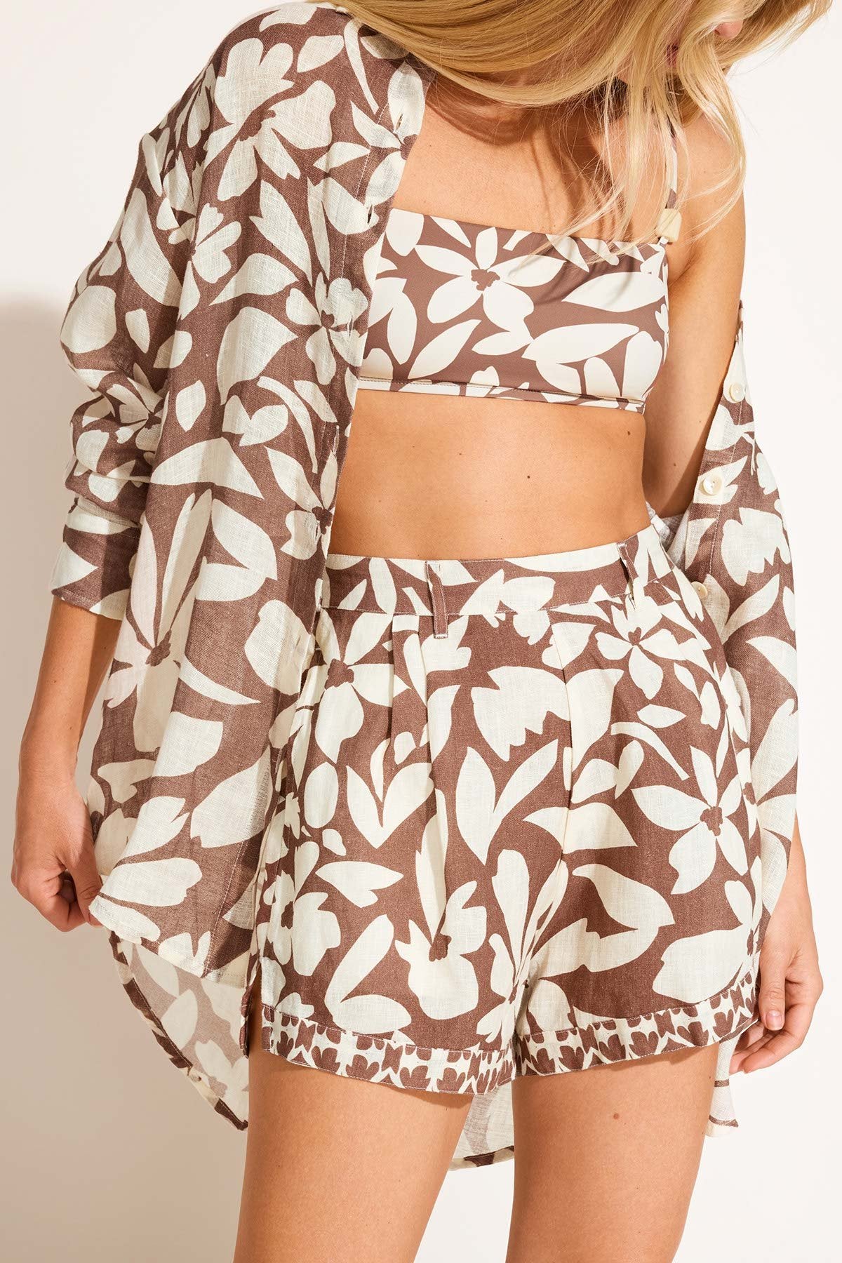 Playa Linen Boyfriend Shirt - Desert Flower EcoLinen - Image 4