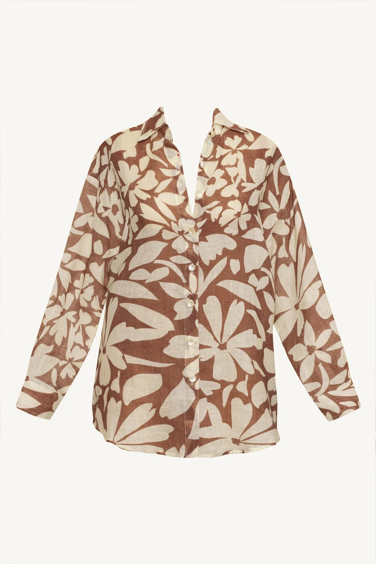 Playa Linen Boyfriend Shirt - Desert Flower EcoLinen - Image 7