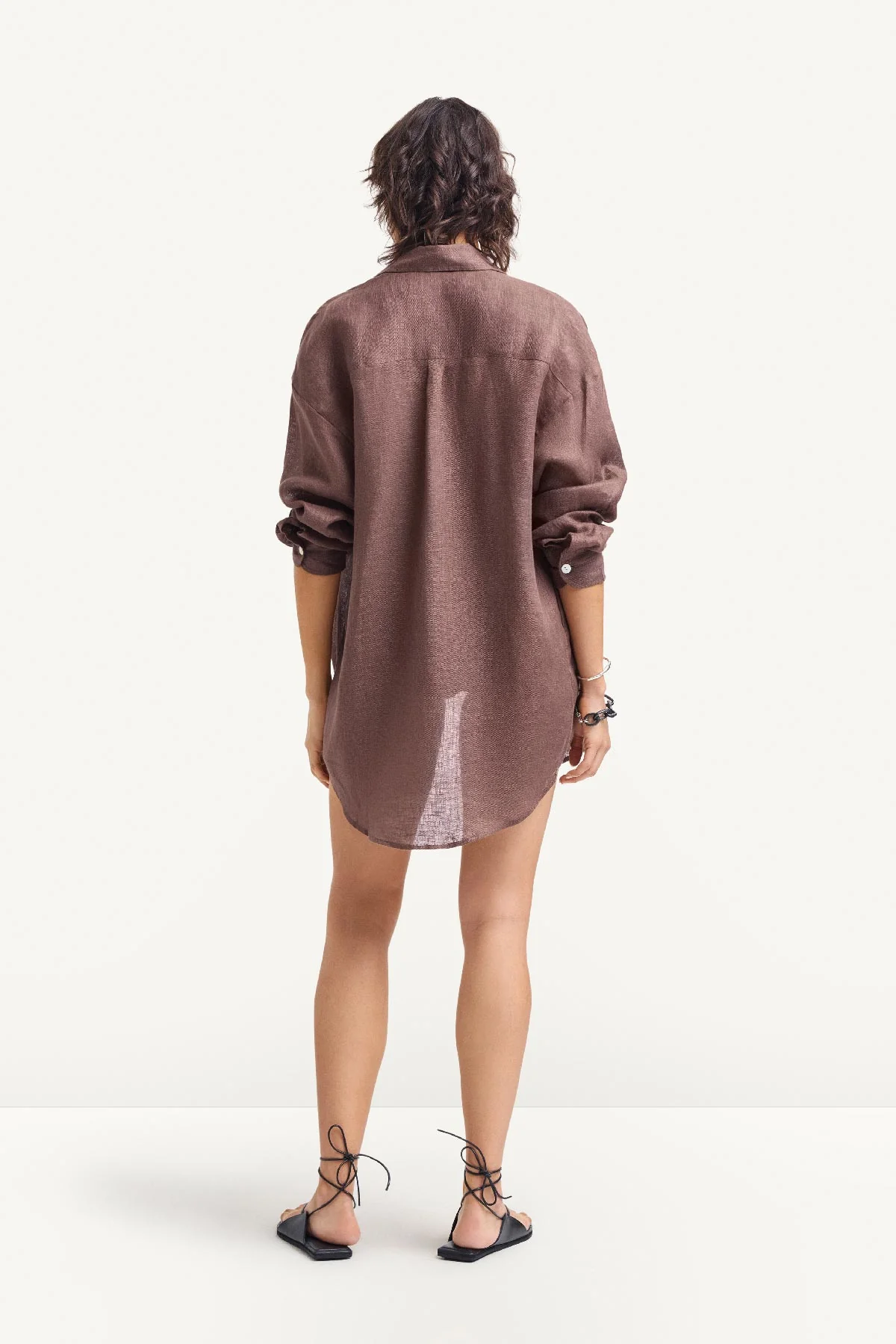 Playa Linen Boyfriend Shirt - Mocha EcoLinen - Image 5