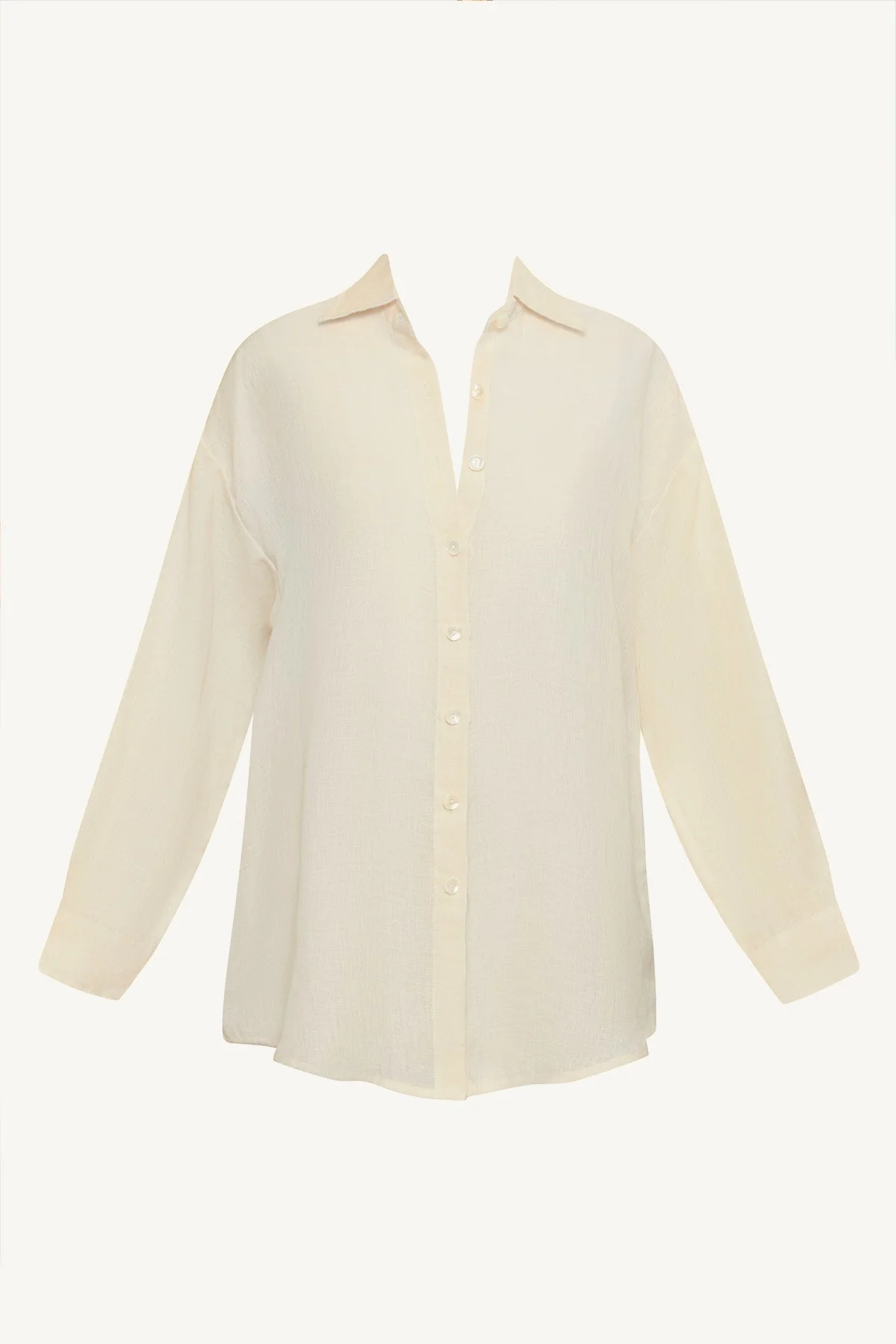 Playa Linen Boyfriend Shirt - Oatmeal EcoLinen - Image 5
