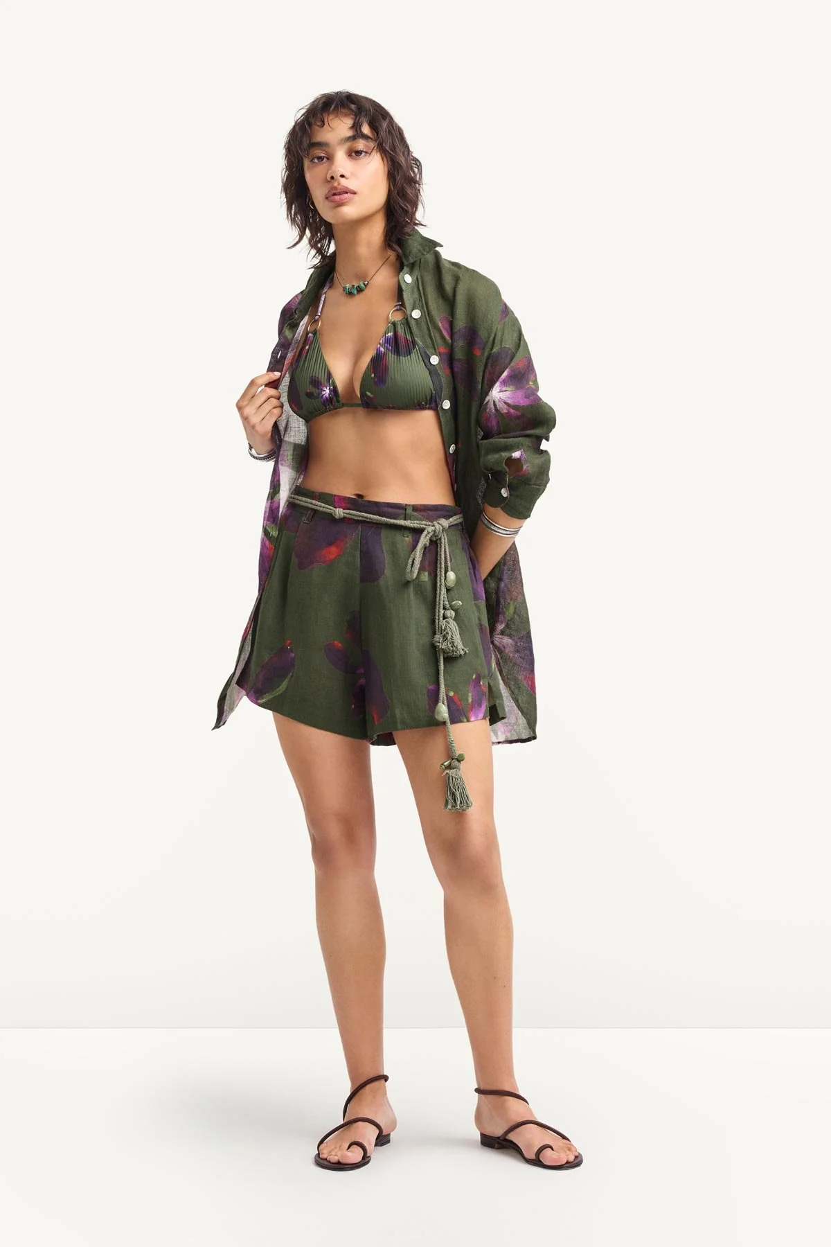 Playa Linen Boyfriend Shirt - Watercolor Orchid Ecolinen - Image 4