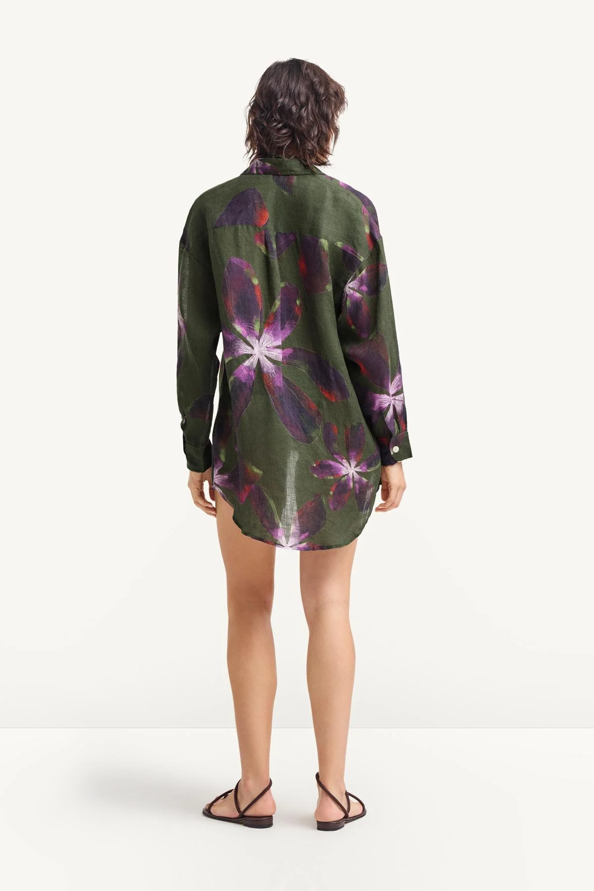 Playa Linen Boyfriend Shirt - Watercolor Orchid Ecolinen - Image 5