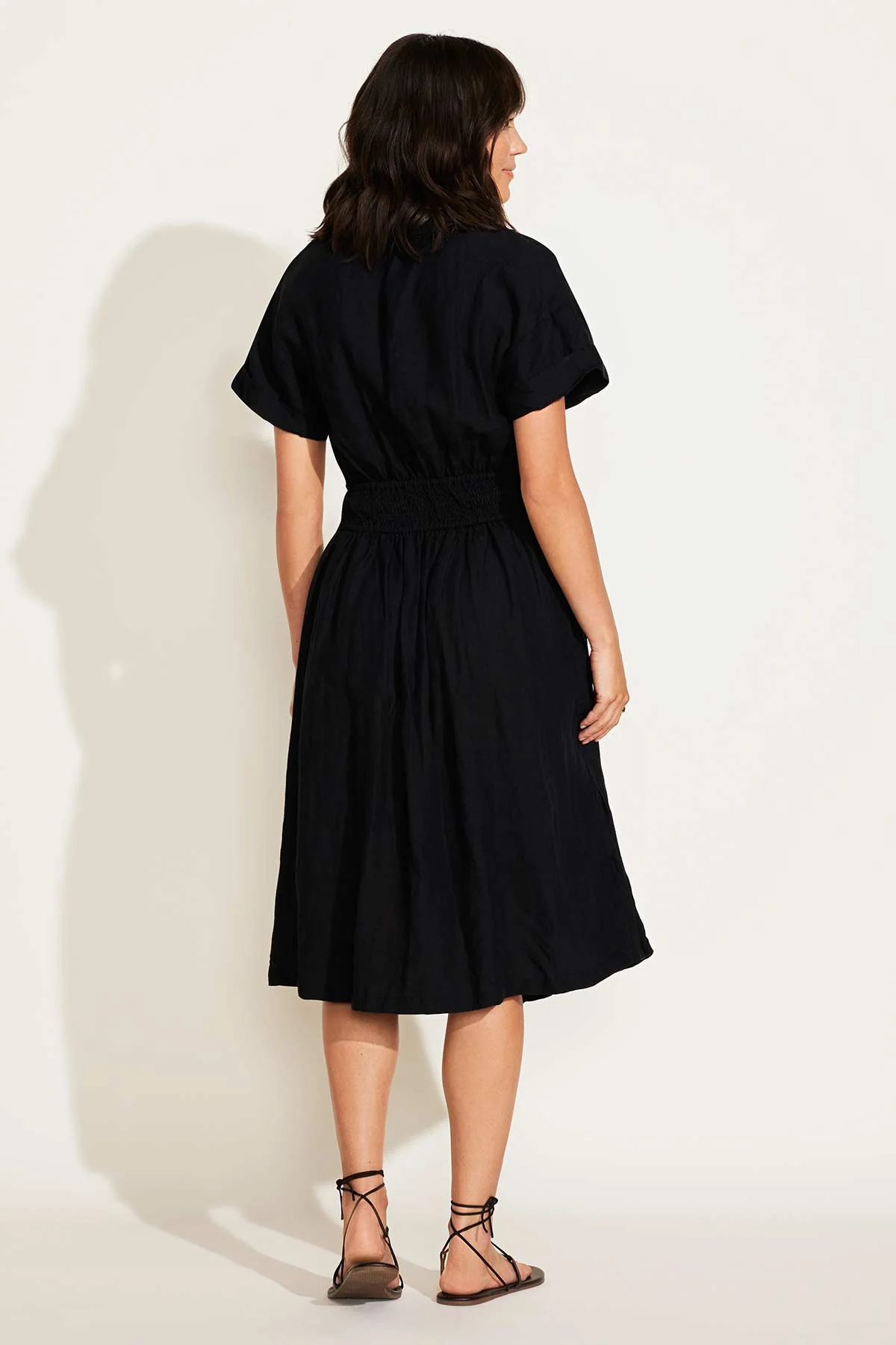 Playa Cut Out Dress - Black EcoLinen - Image 4