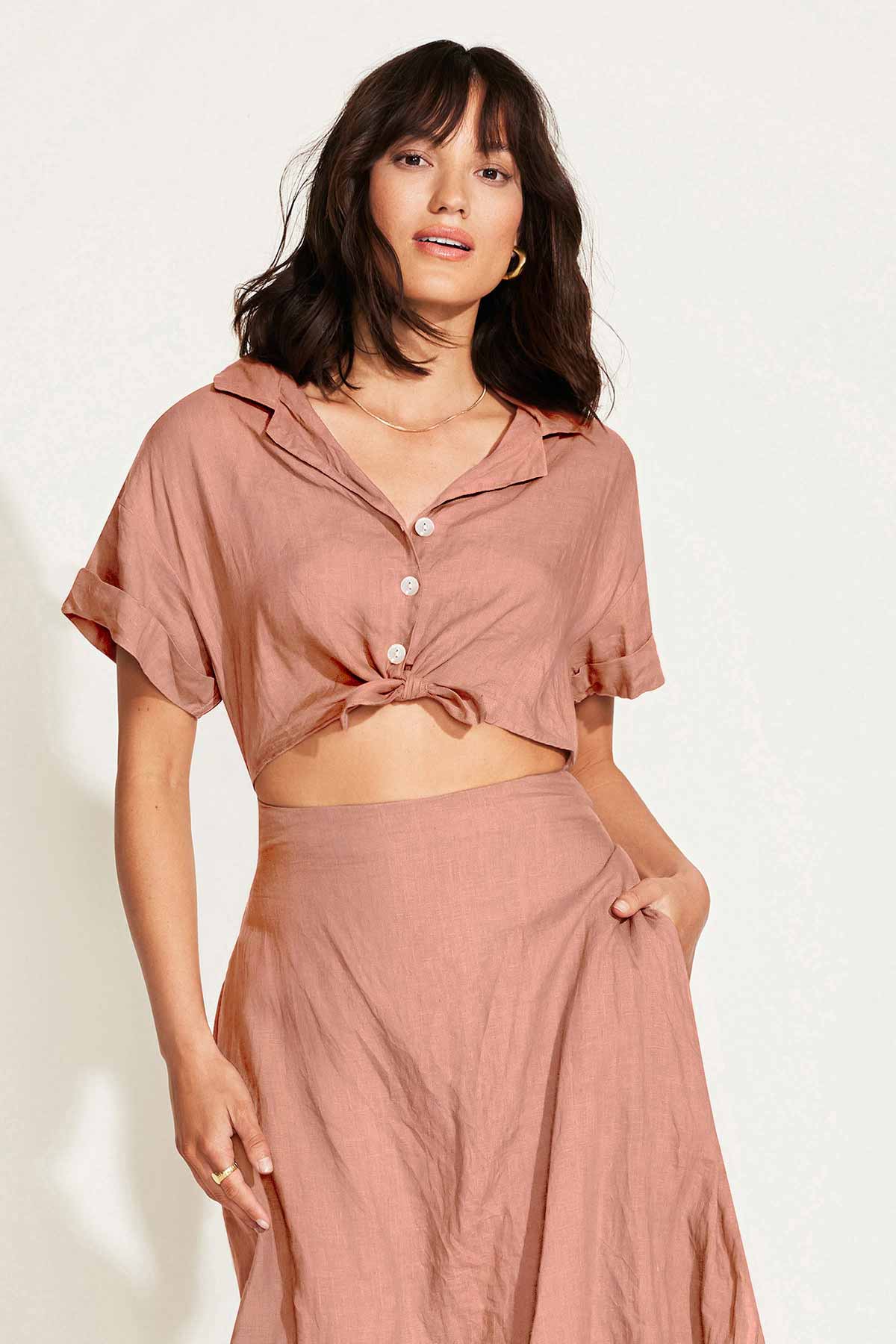 Playa Cut Out Dress - Desert EcoLinen - Image 4