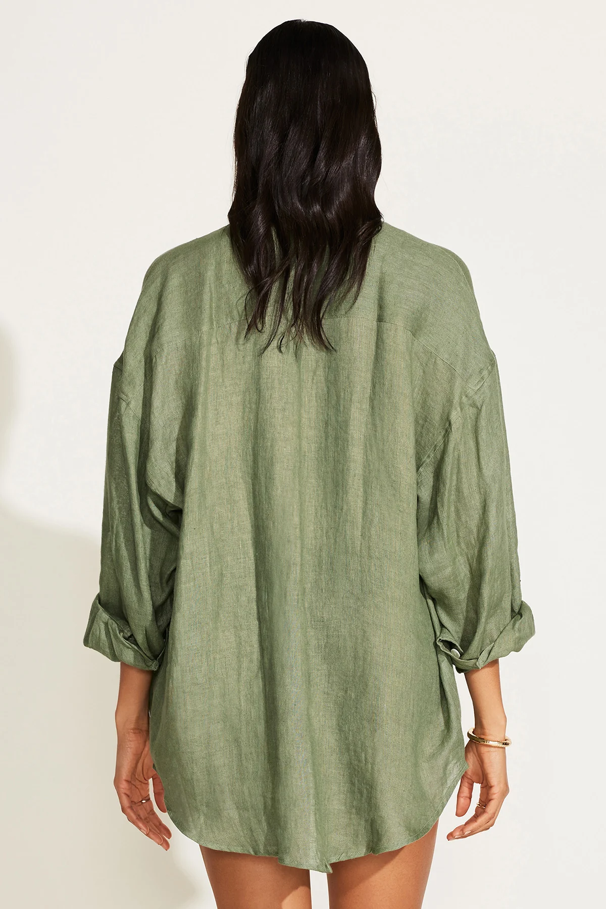 Playa Linen Boyfriend Shirt - Agave EcoLinen - Image 10