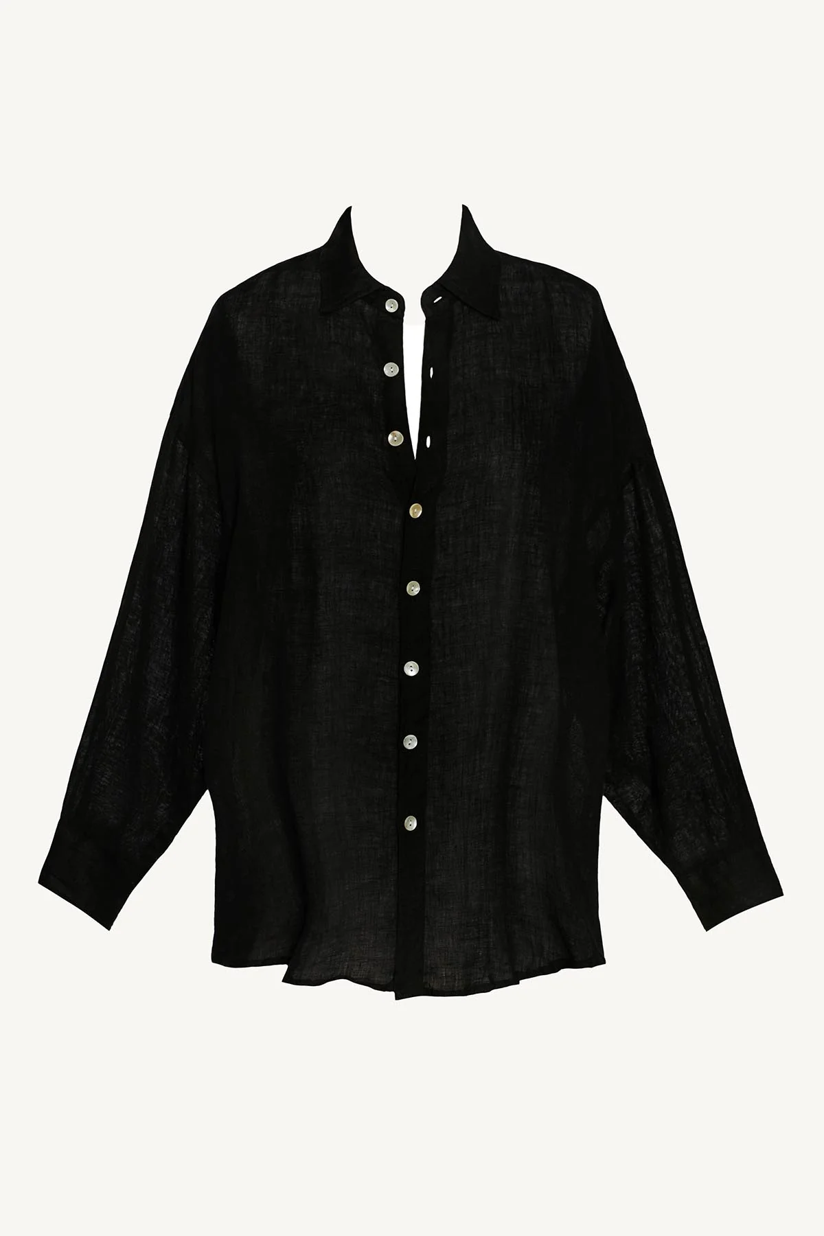 Playa Linen Boyfriend Shirt - Black EcoLinen - Image 8