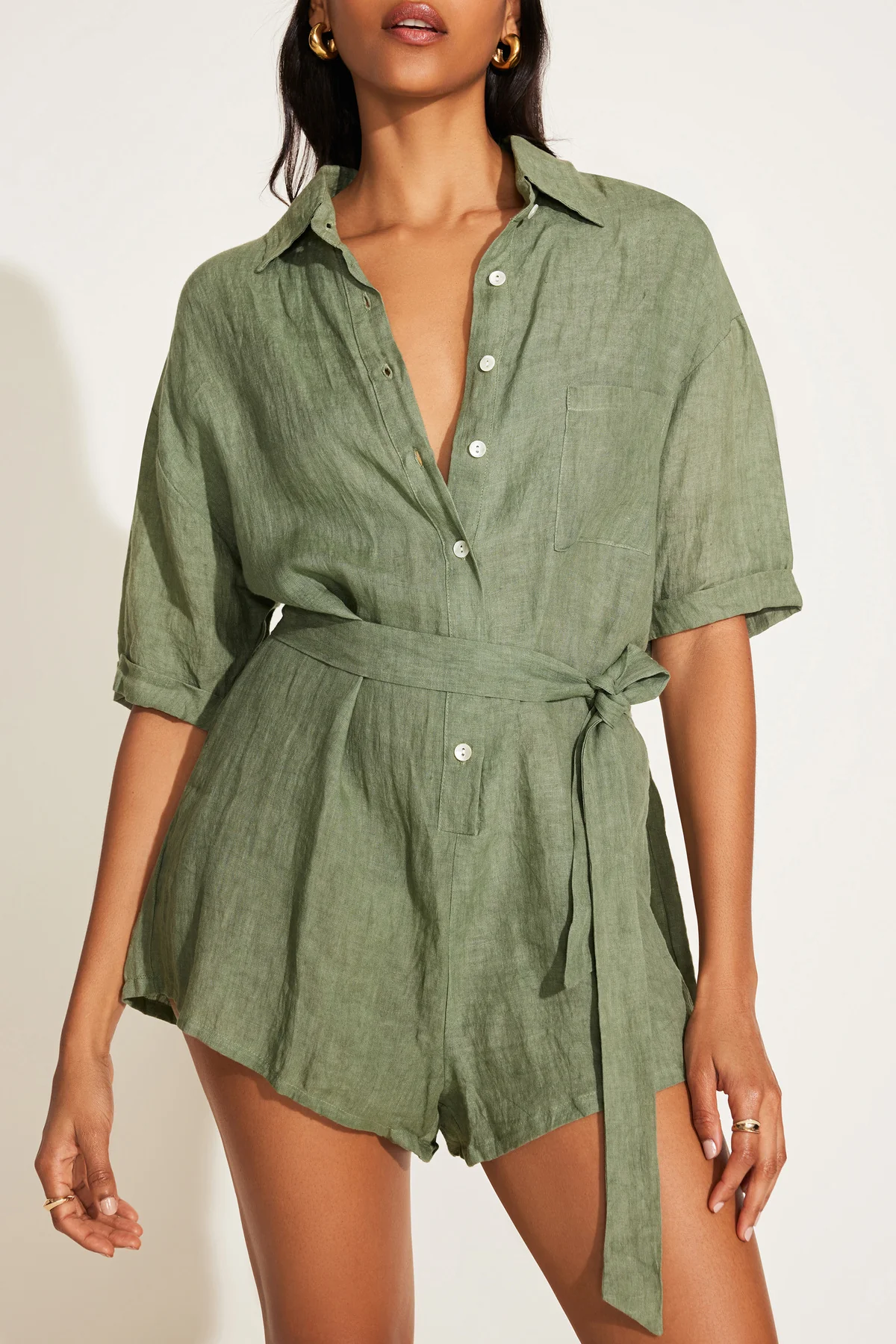 Playa Romper - Agave EcoLinen - Image 3