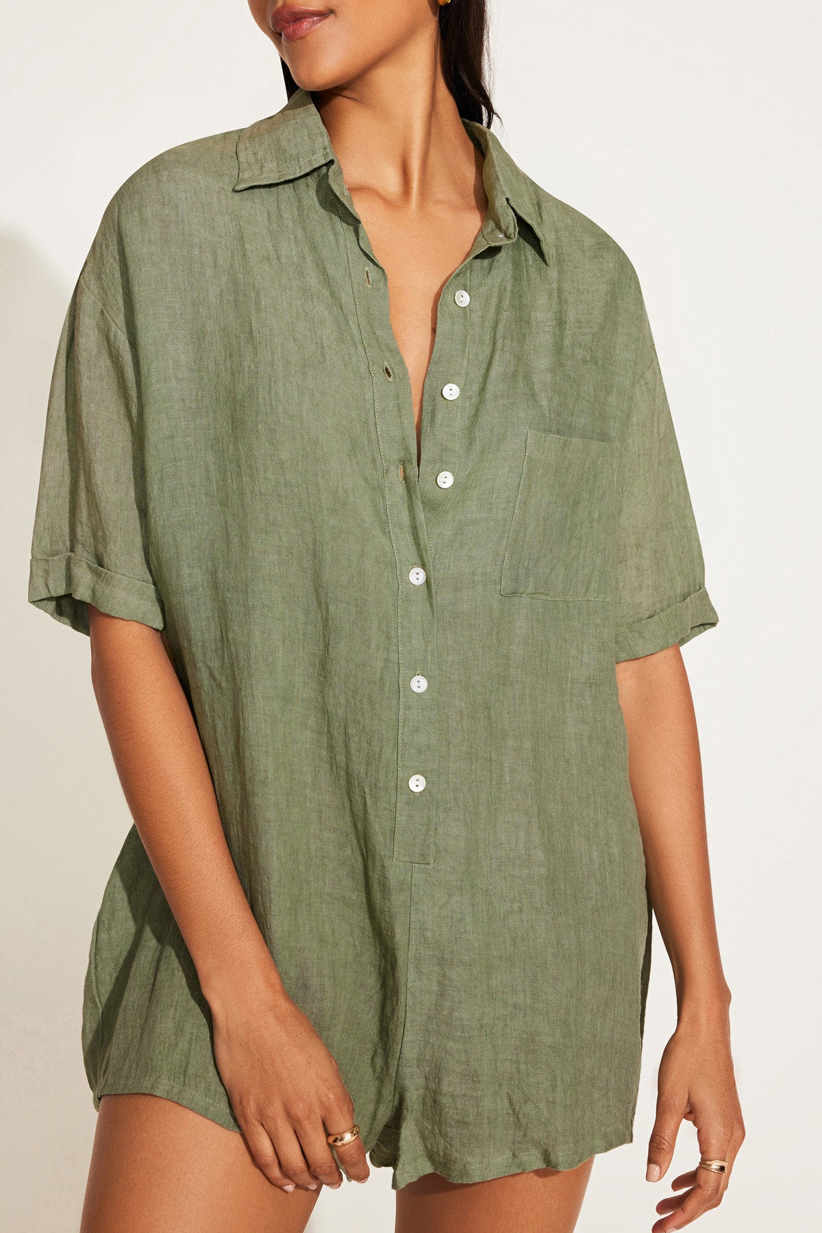 Playa Romper - Agave EcoLinen - Image 4