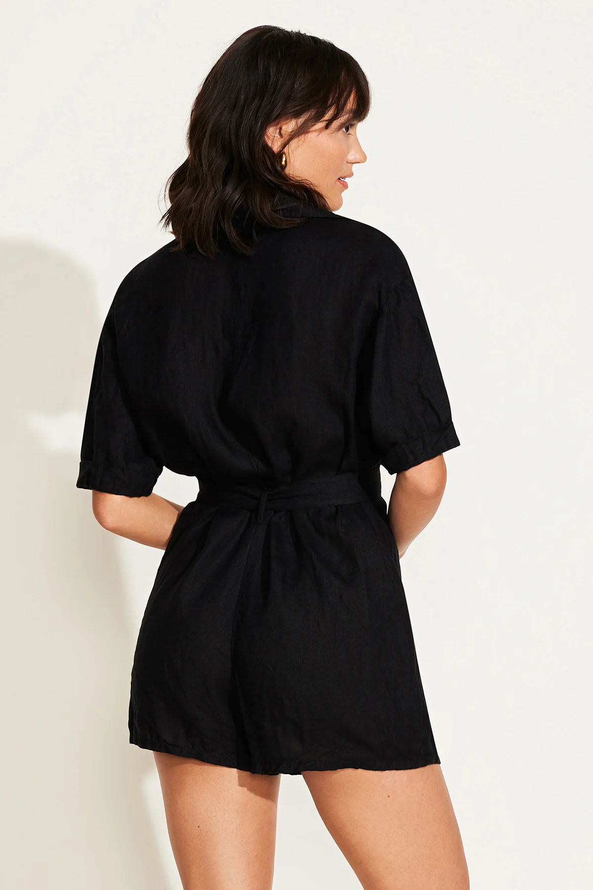 Playa Romper - Black EcoLinen - Image 6