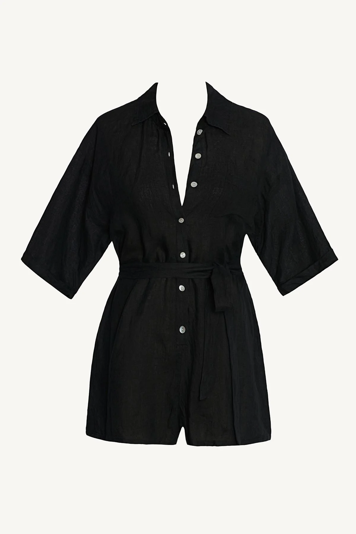 Playa Romper - Black EcoLinen - Image 8