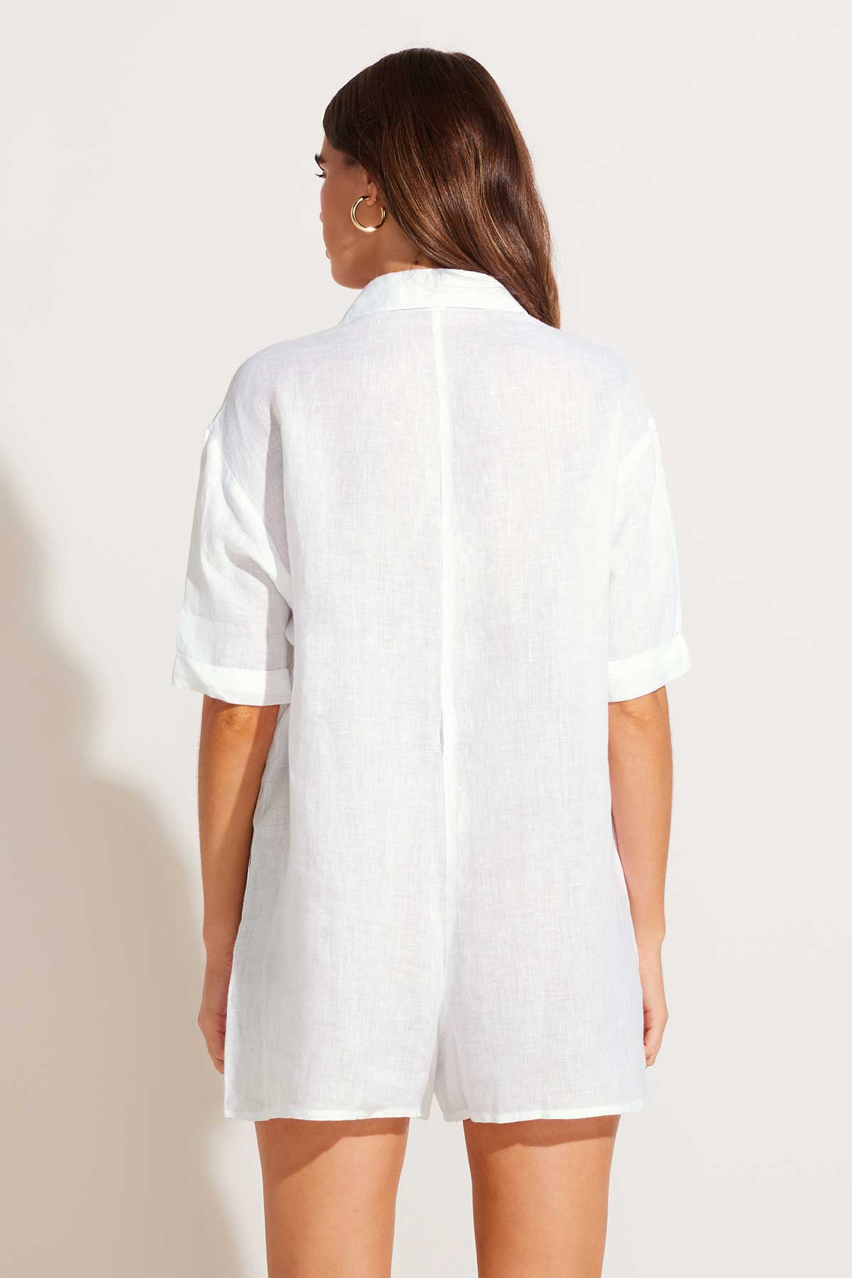 Playa Romper - White EcoLinen - Image 4