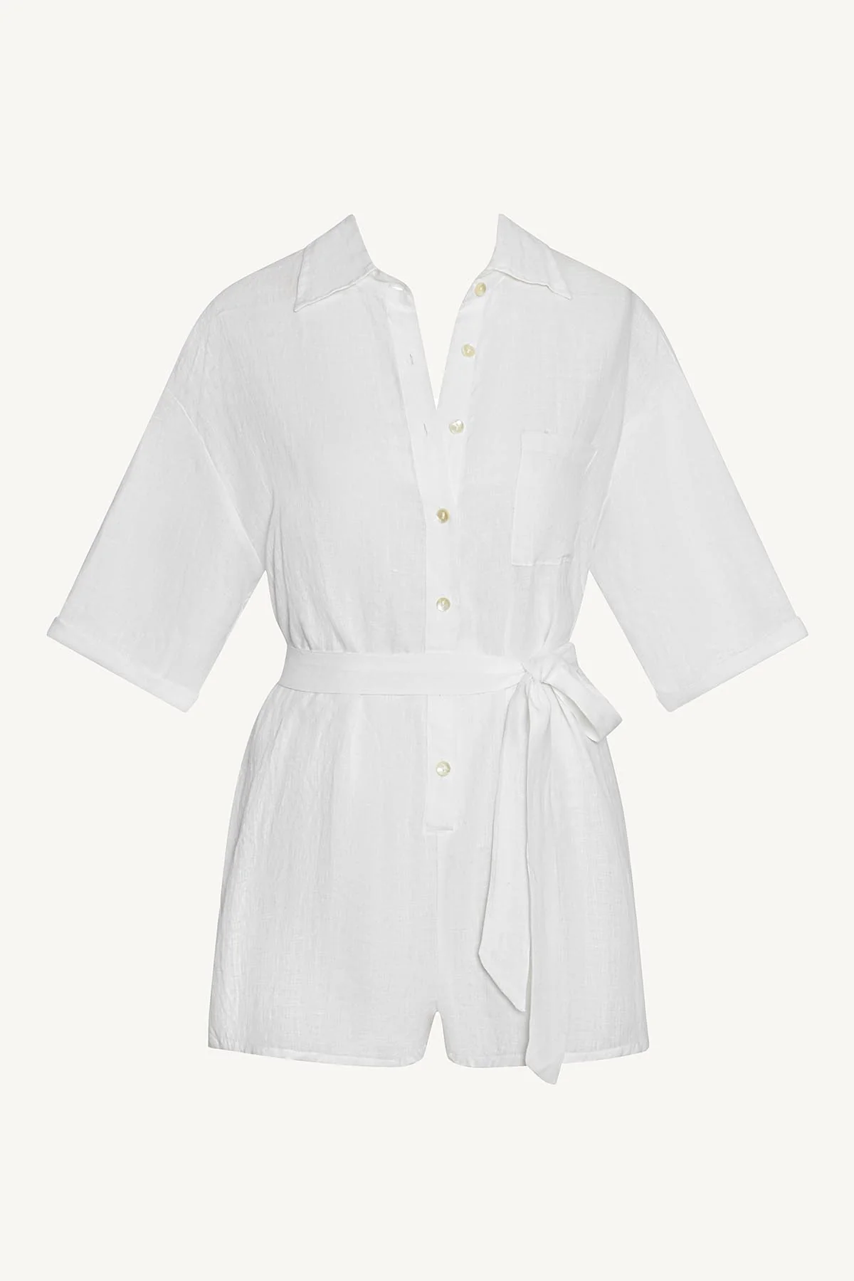 Playa Romper - White EcoLinen - Image 5