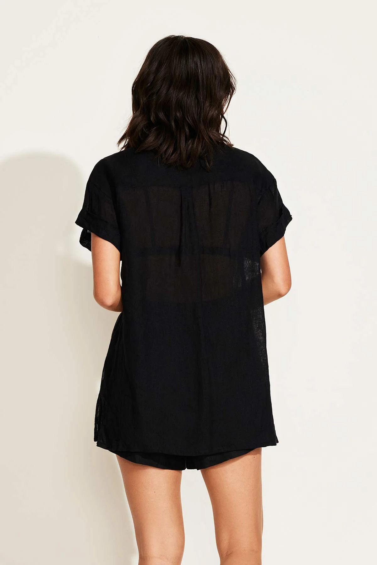 Playa Pocket Blouse - Black EcoLinen - Image 6