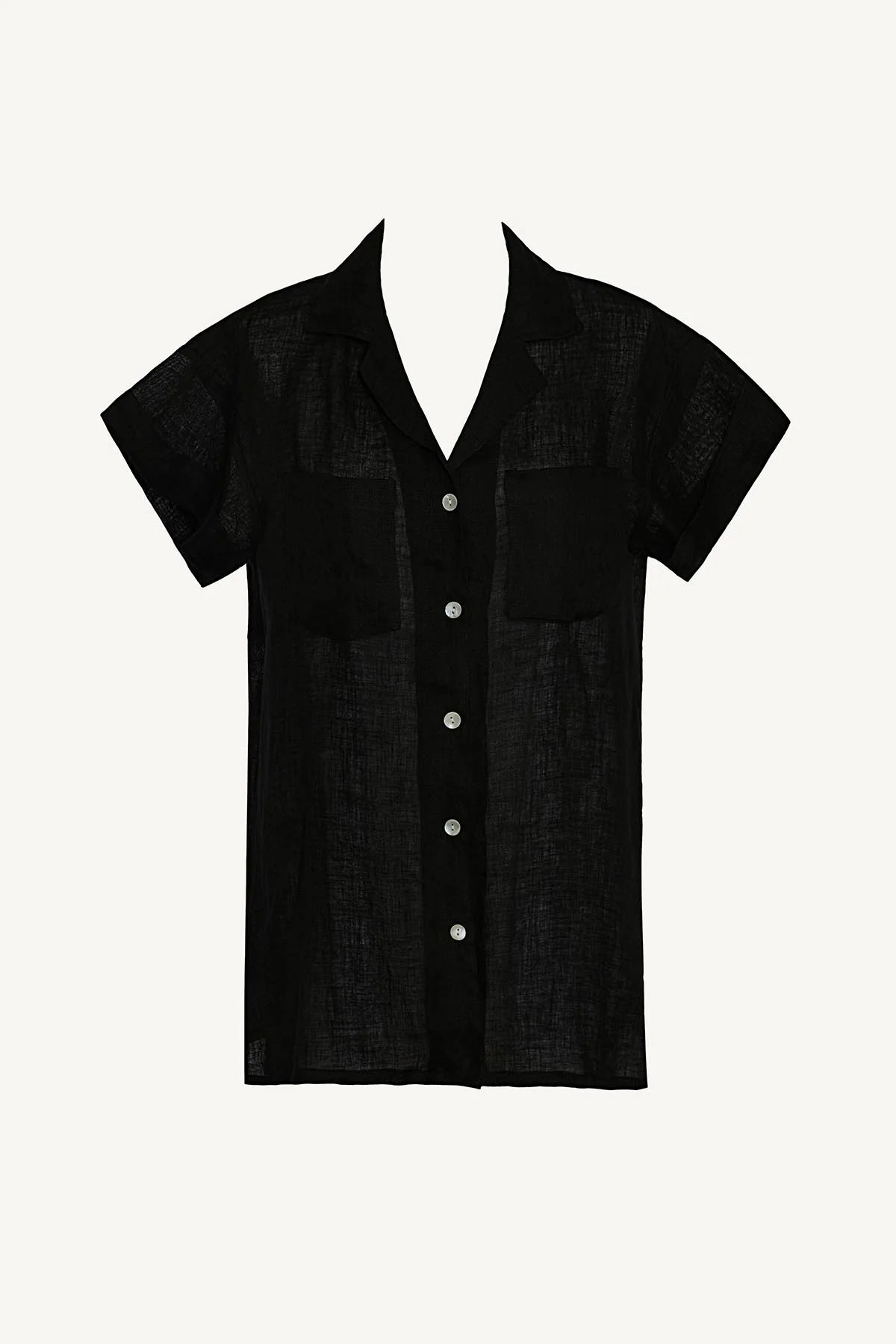 Playa Pocket Blouse - Black EcoLinen - Image 8