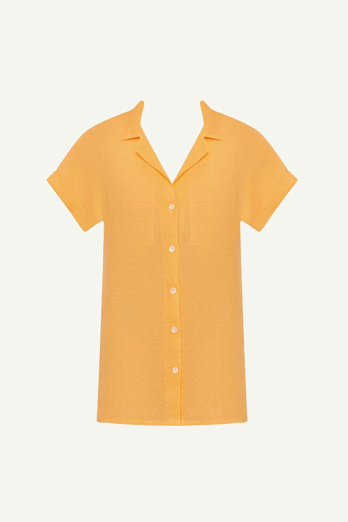 Playa Pocket Blouse - Creamsicle EcoLinen - Image 6