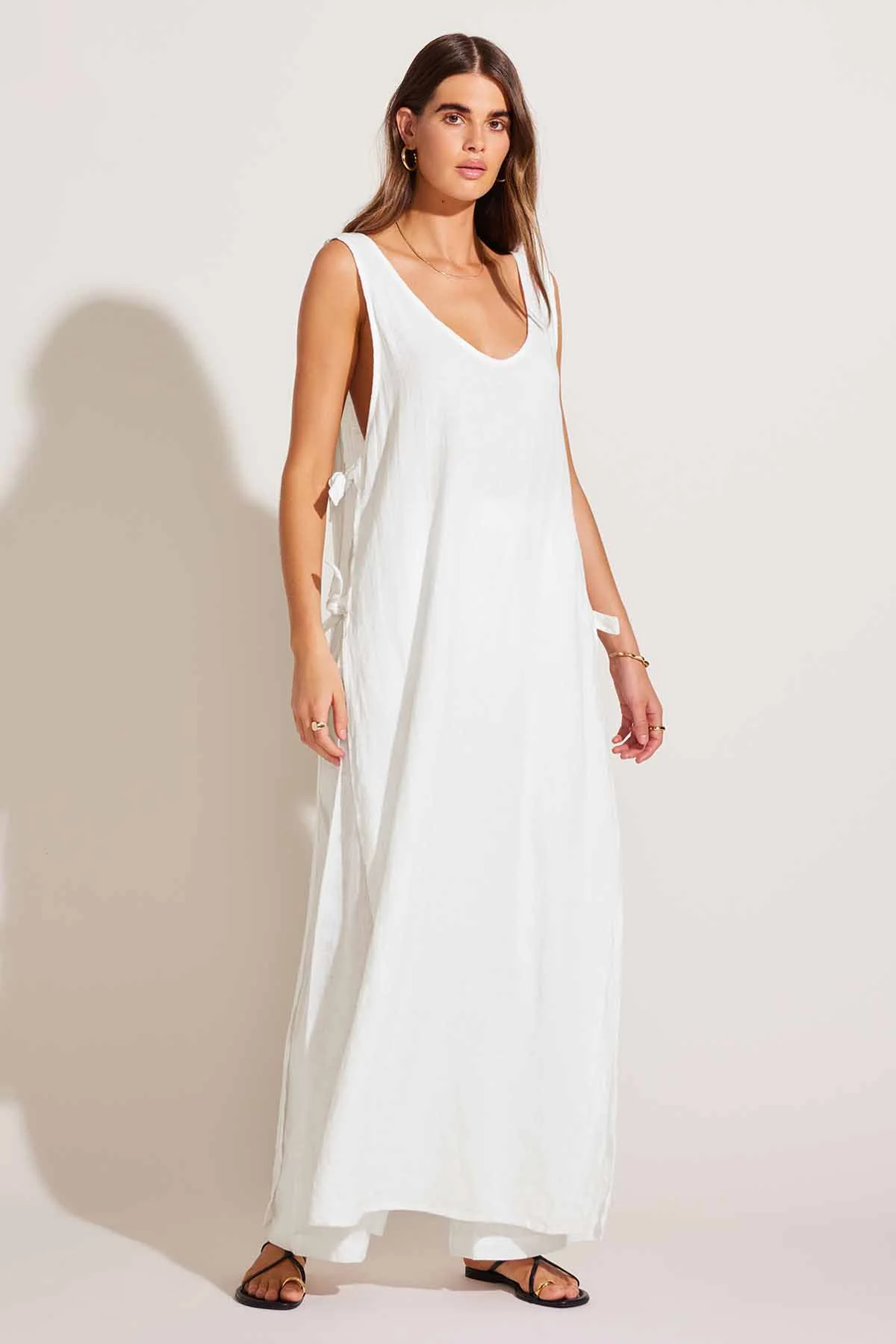 Riviera Dress - White Crinkle Linen - Image 5