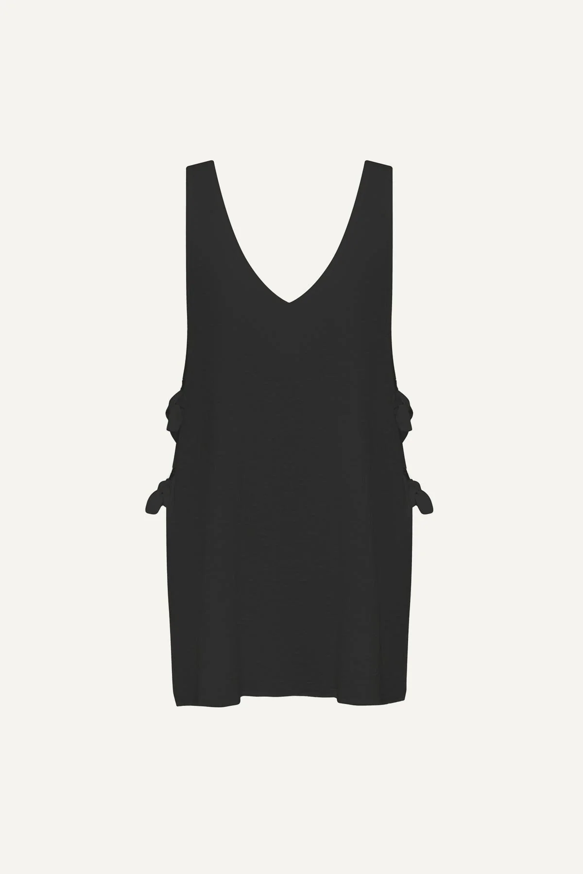 Riviera Mini Dress - Black Crinkle Linen - Image 5