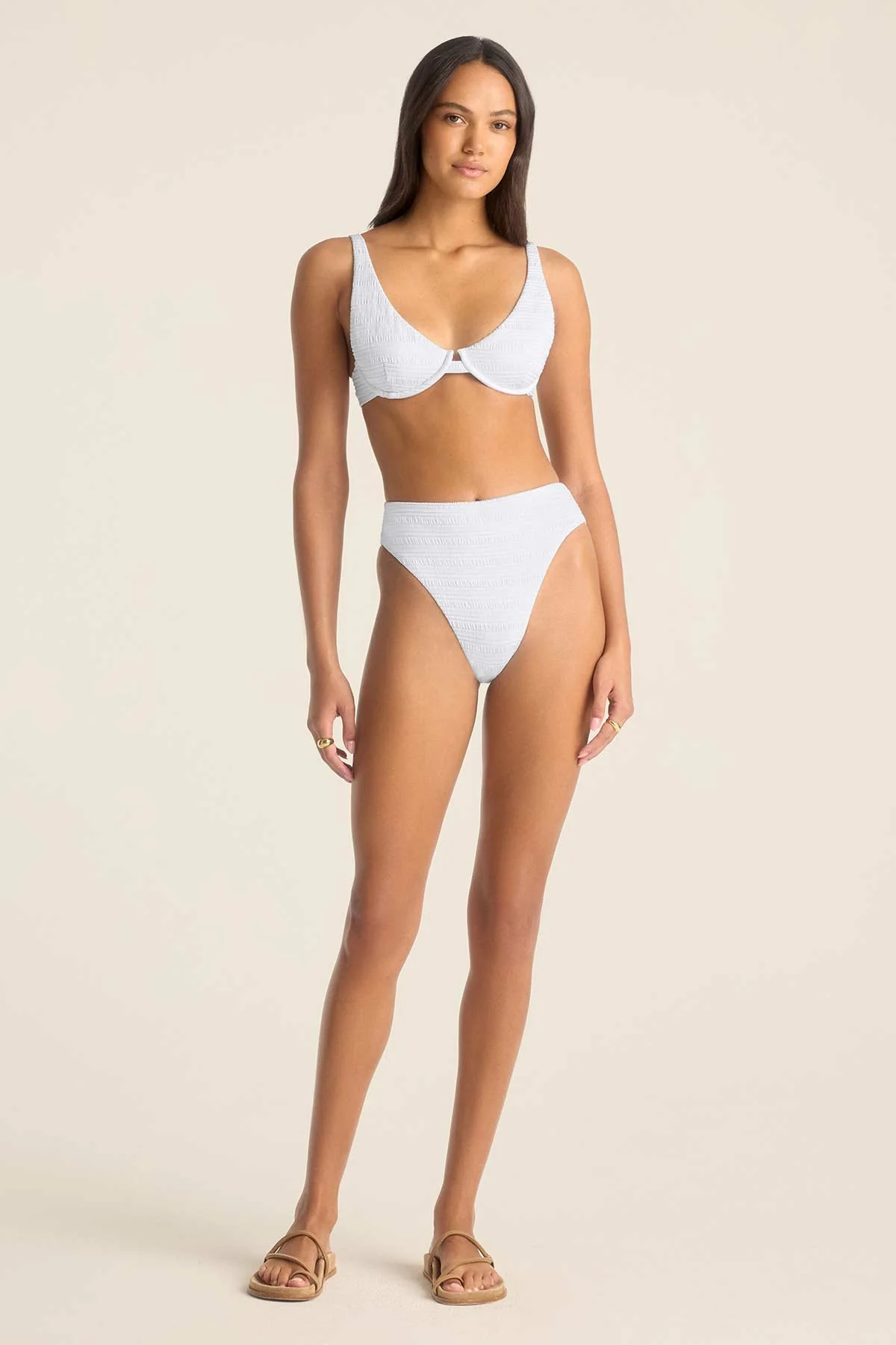 Rossi Underwire Top - White Seersucker Stripe - Image 2