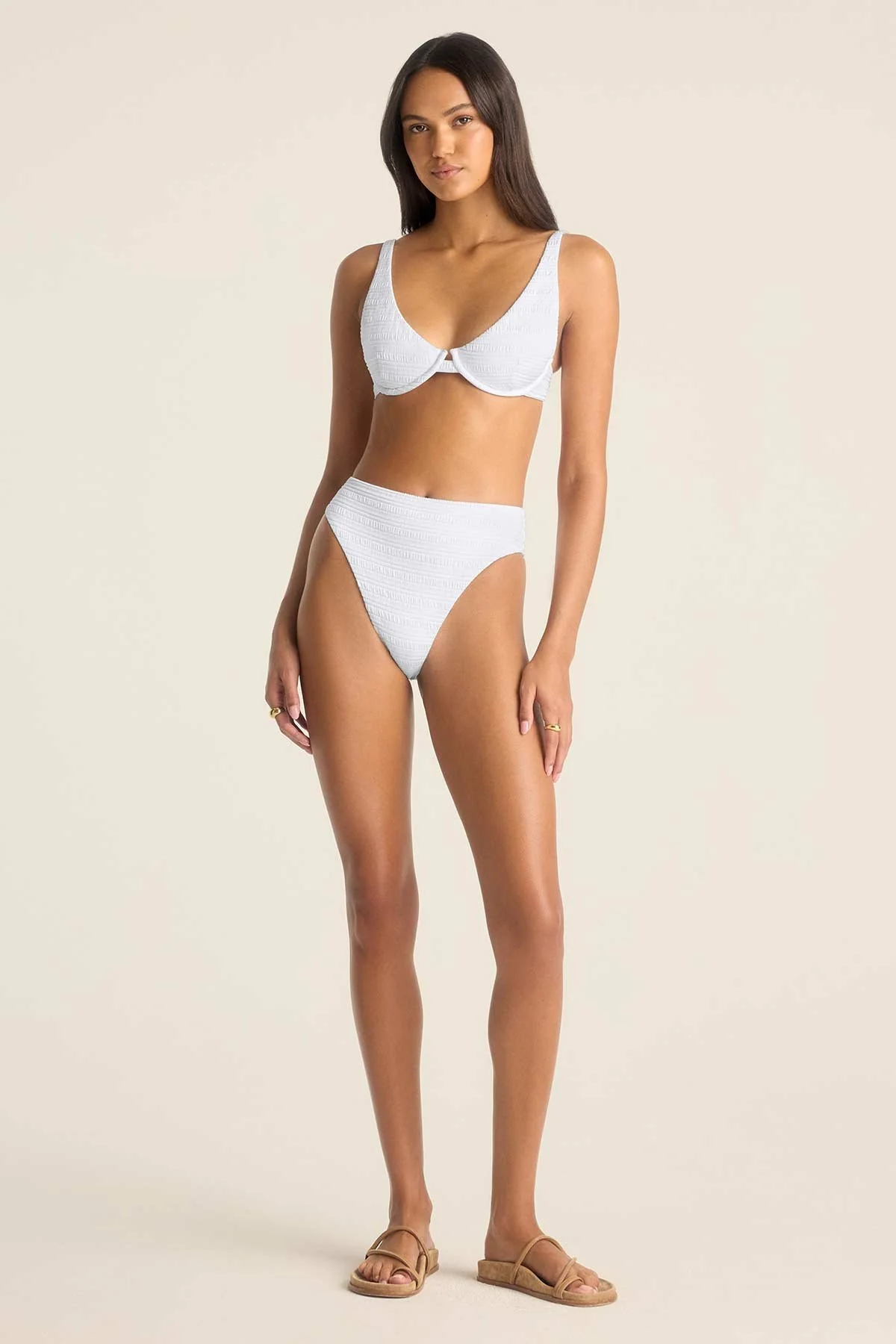 Rossi Underwire Top - White Seersucker Stripe - Image 3