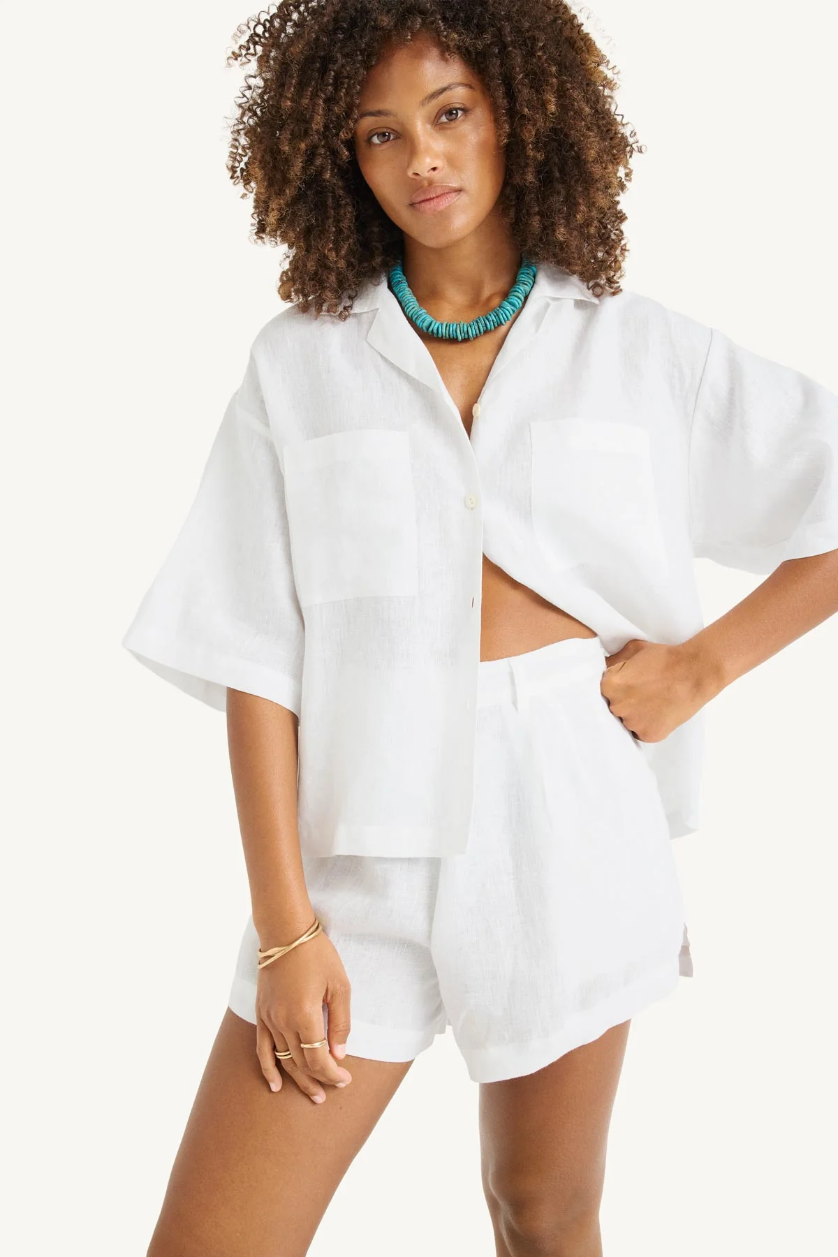 Rowan Resort Shirt - White EcoLinen - Image 3