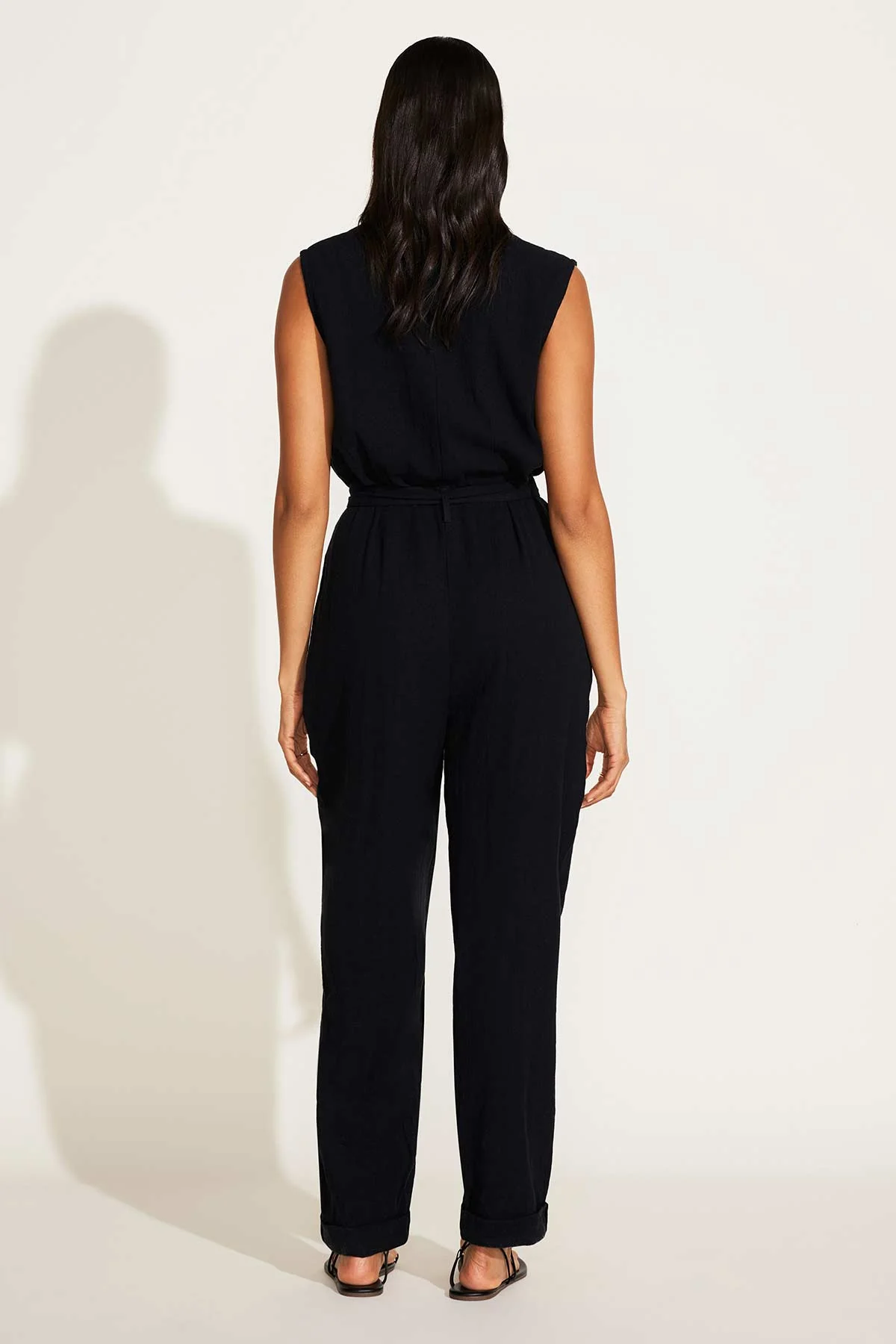 Sabina Jumpsuit - Black Crinkle Linen - Image 5