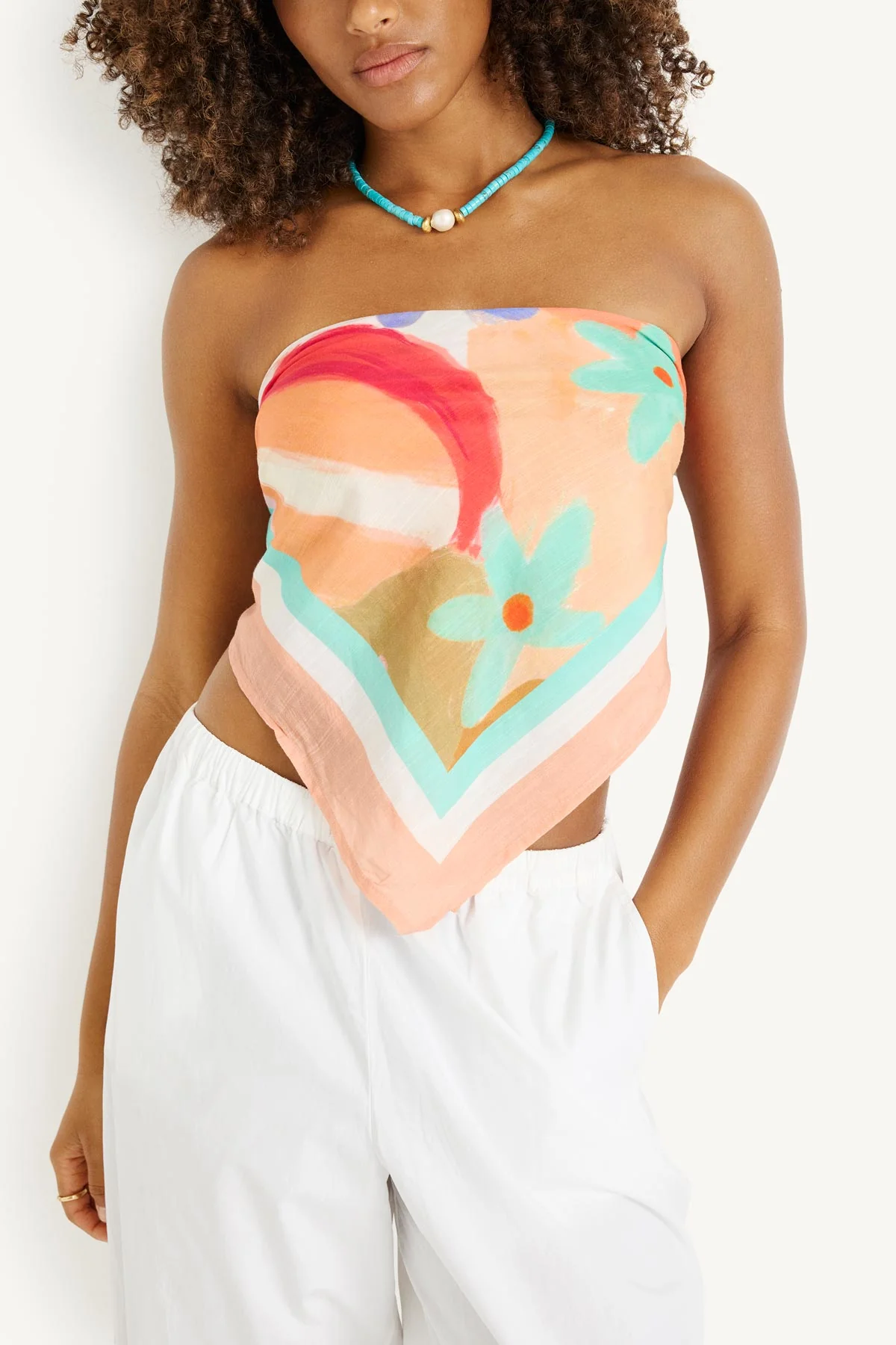 Samara Head Scarf - In Bloom Colorblock Cotton Cupro - Image 2