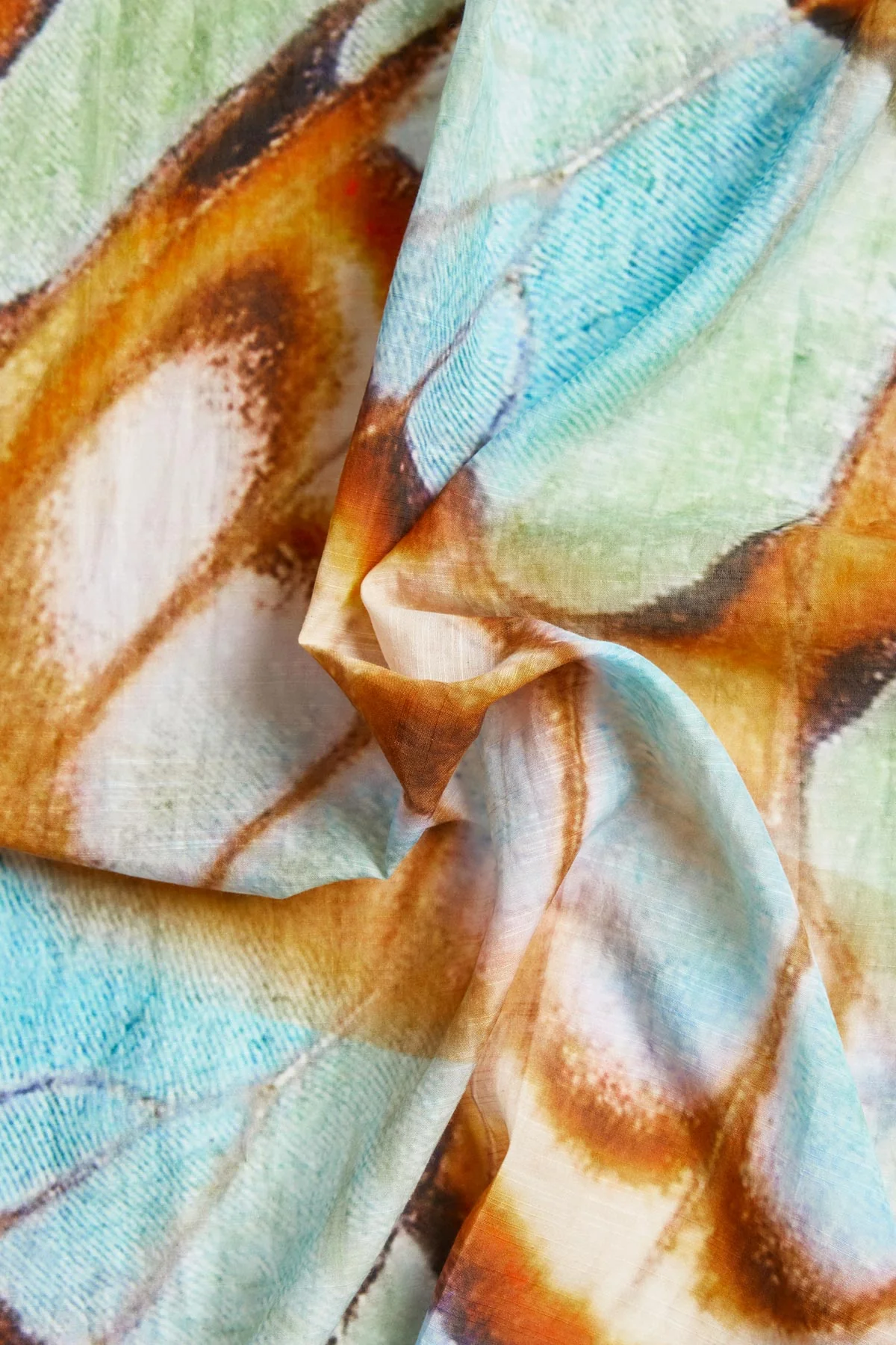 Samara Head Scarf - Malachite Butterfly Cotton Cupro - Image 6