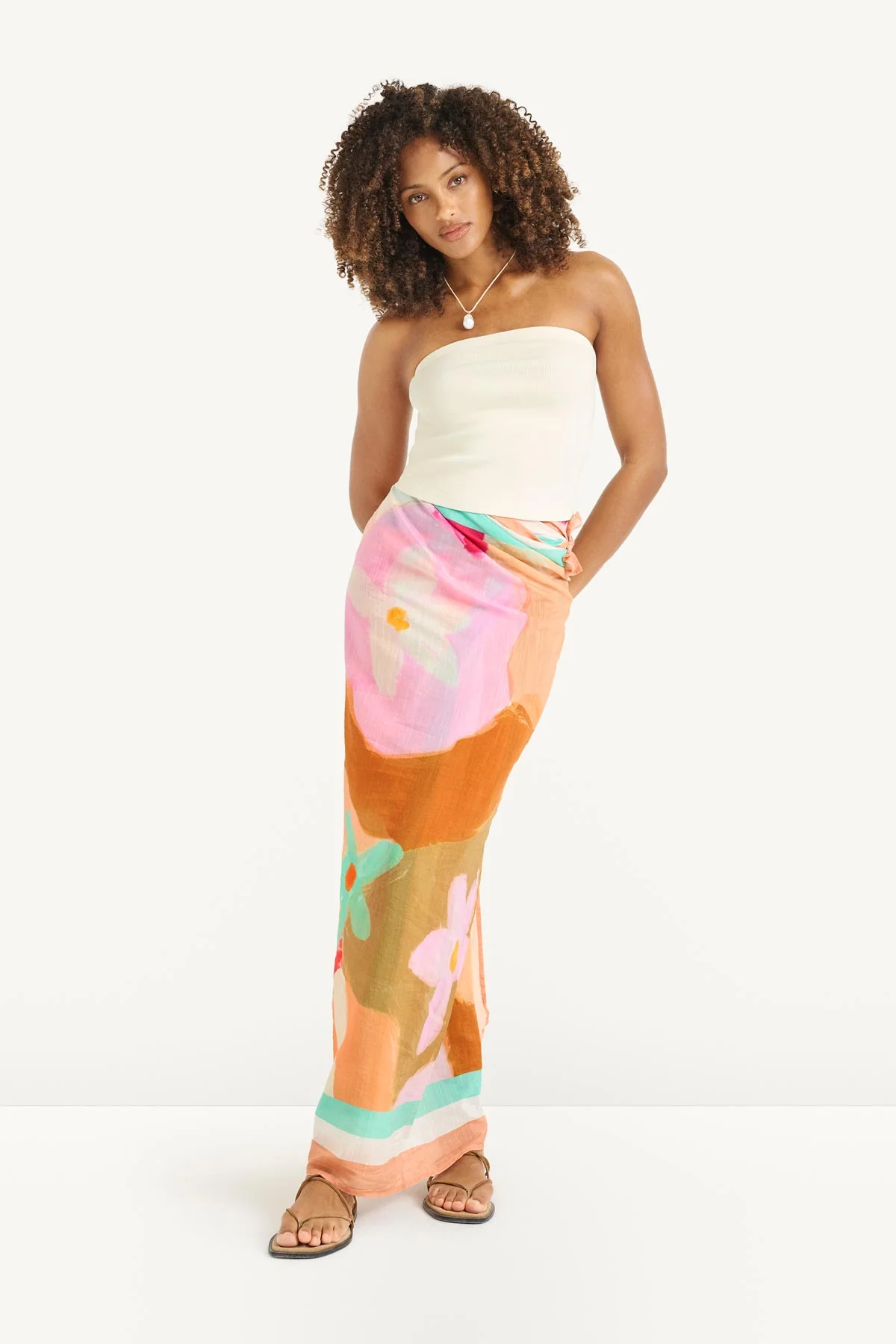 Samara Sarong - In Bloom Colorblock Cotton Cupro - Image 2