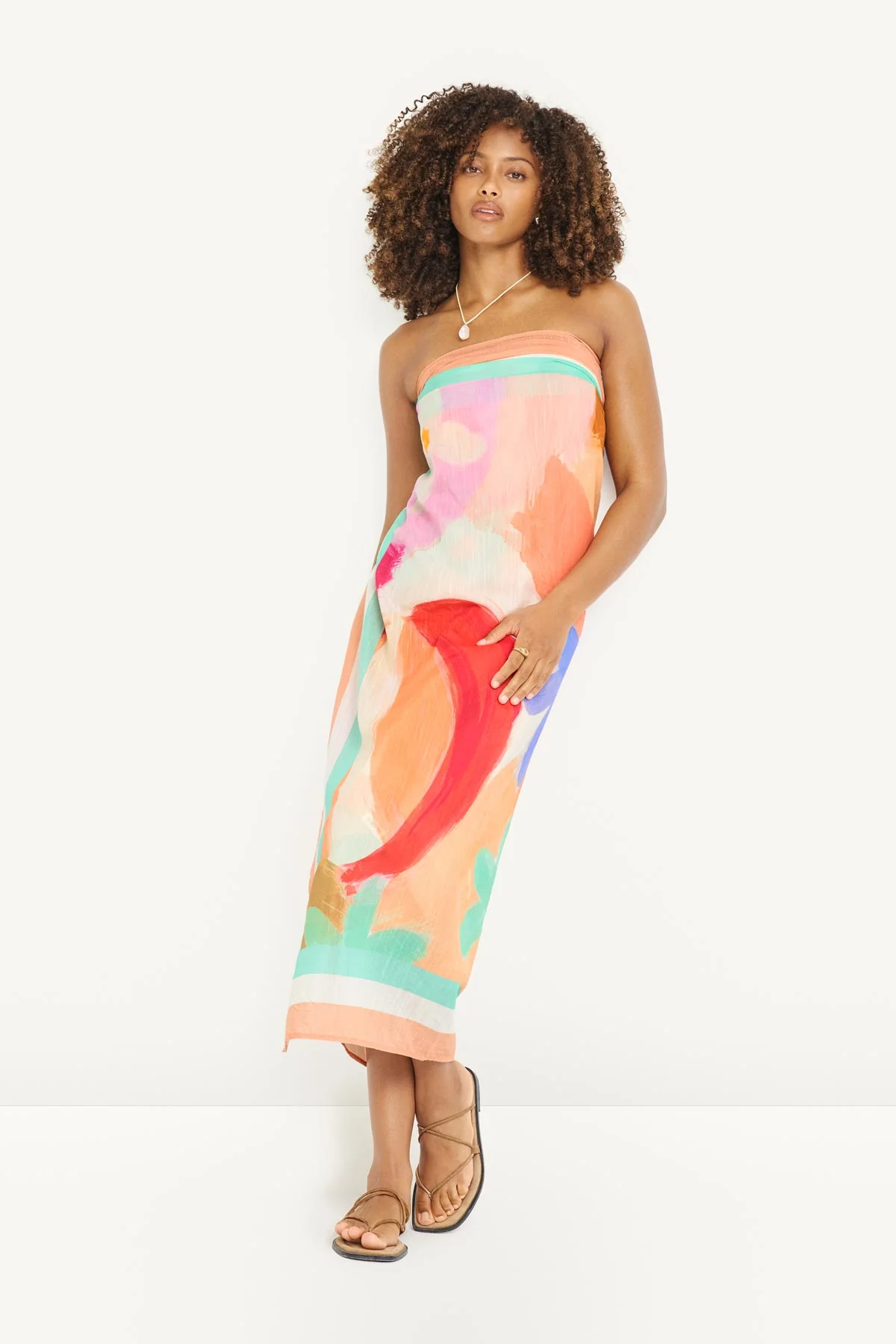 Samara Sarong - In Bloom Colorblock Cotton Cupro - Image 3