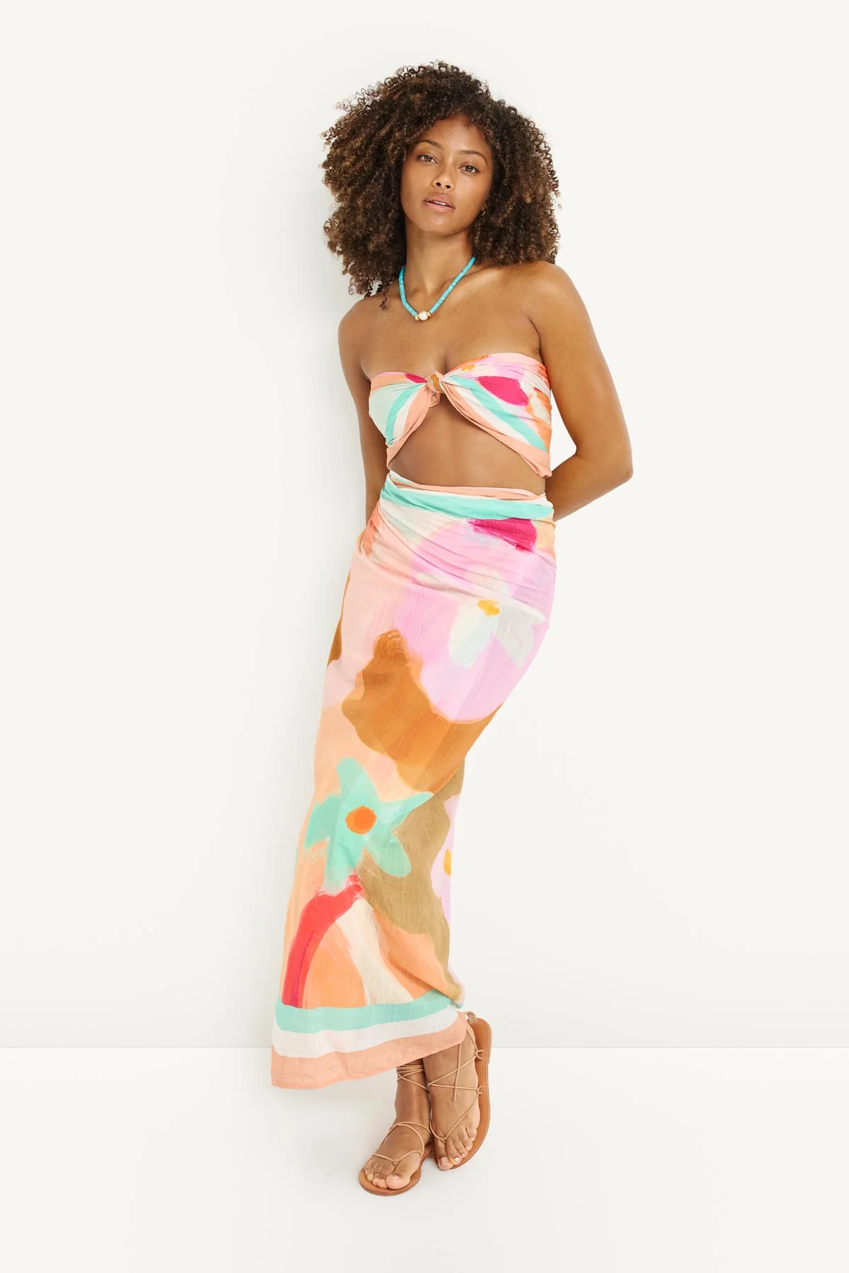 Samara Sarong - In Bloom Colorblock Cotton Cupro - Image 4