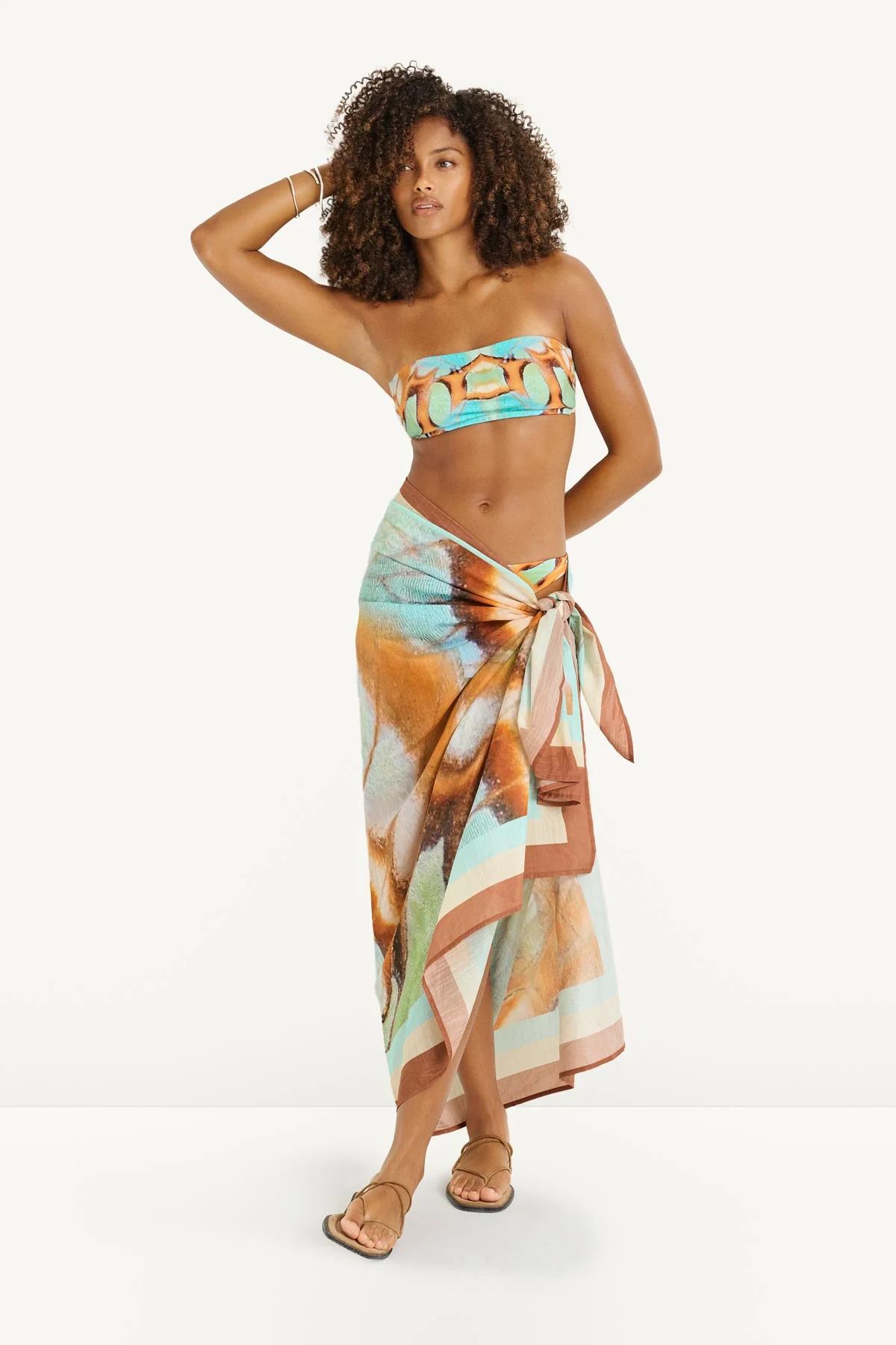 Samara Sarong - Malachite Butterfly Cotton Cupro - Image 4