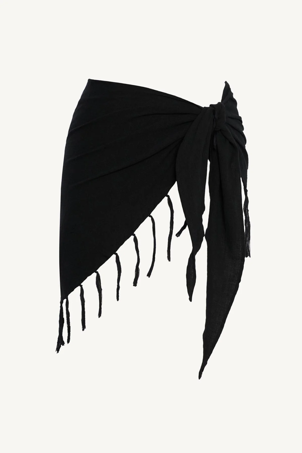 Sirena Sarong - Black Crinkle Linen - Image 6