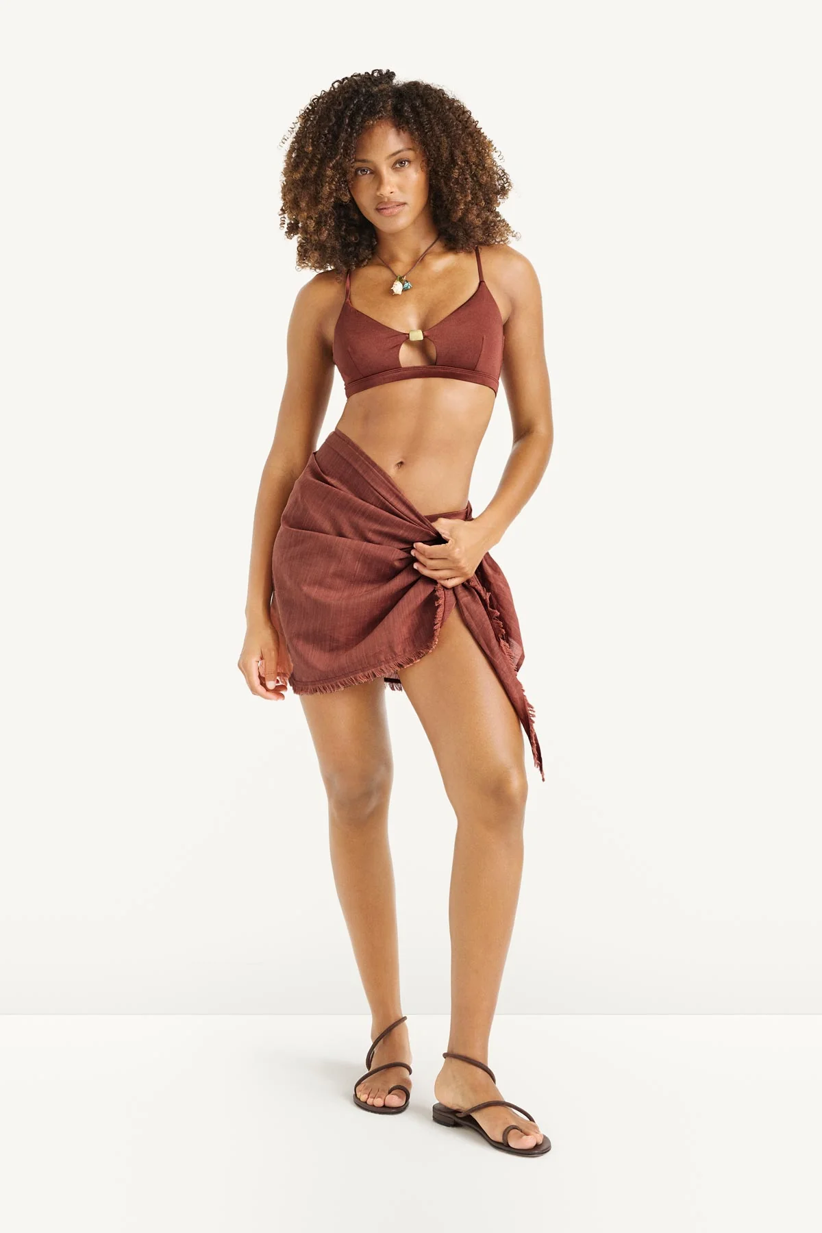 Soleil Sarong - Red Ochre Cotton Cupro - Image 2