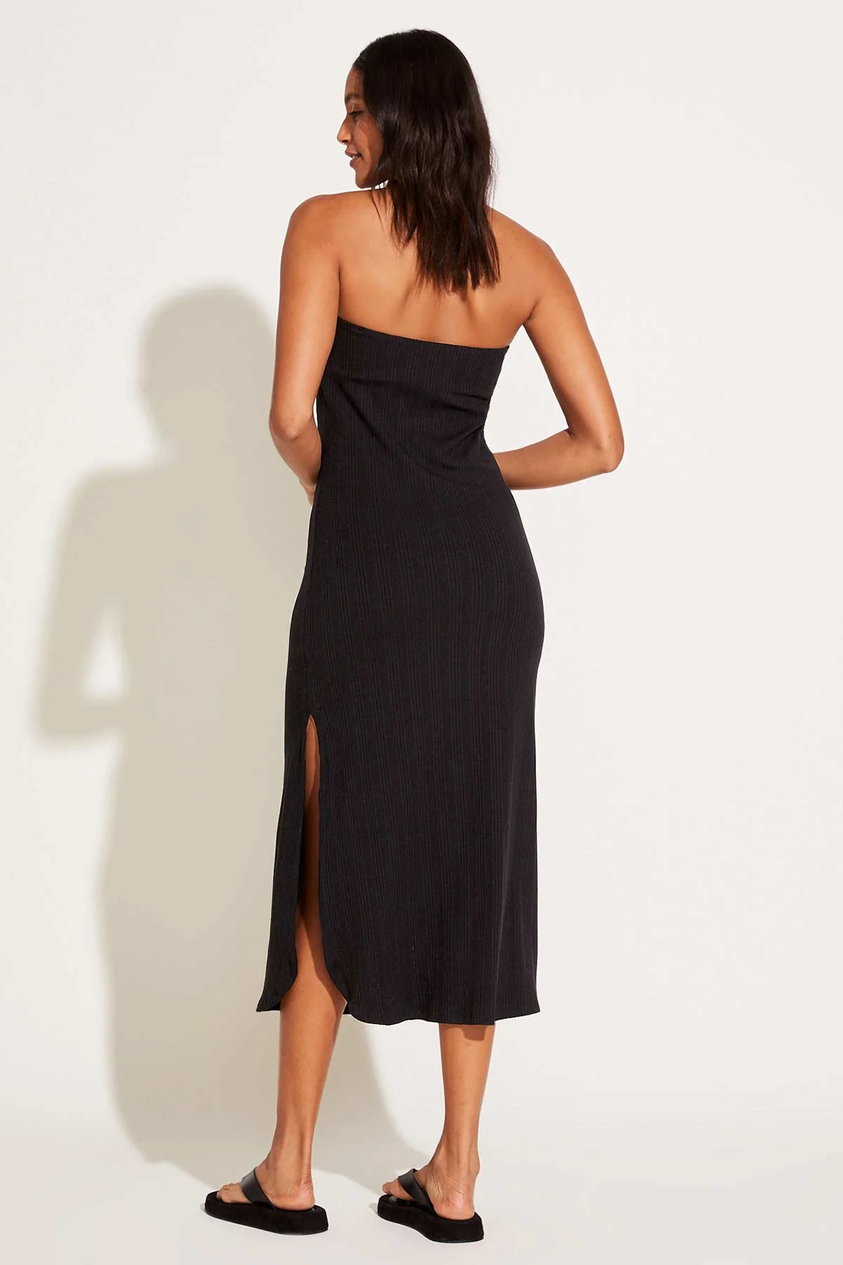 Strapless West Dress - Black Organic Rib - Image 4
