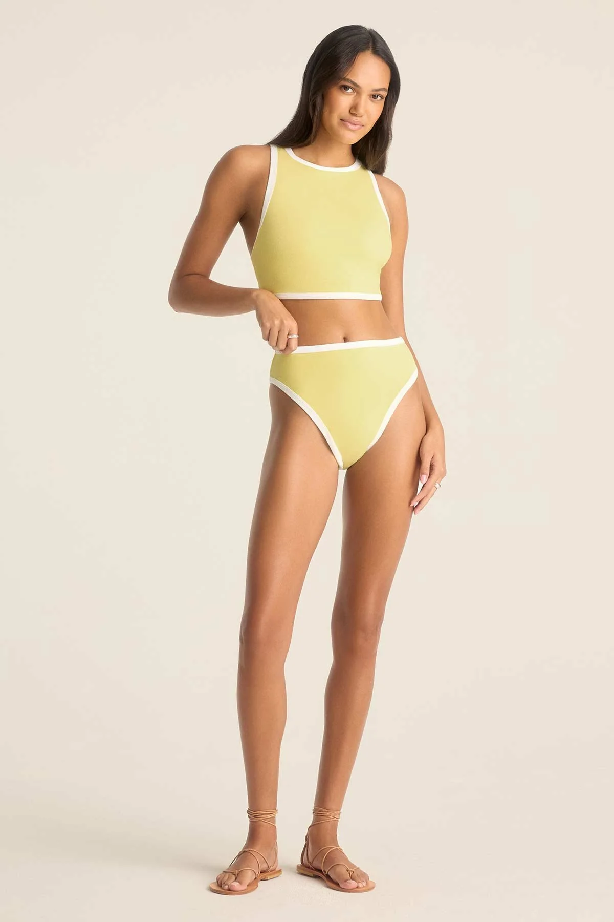 Summer Crop Top - Banana Cream Beachside Terry - Image 2