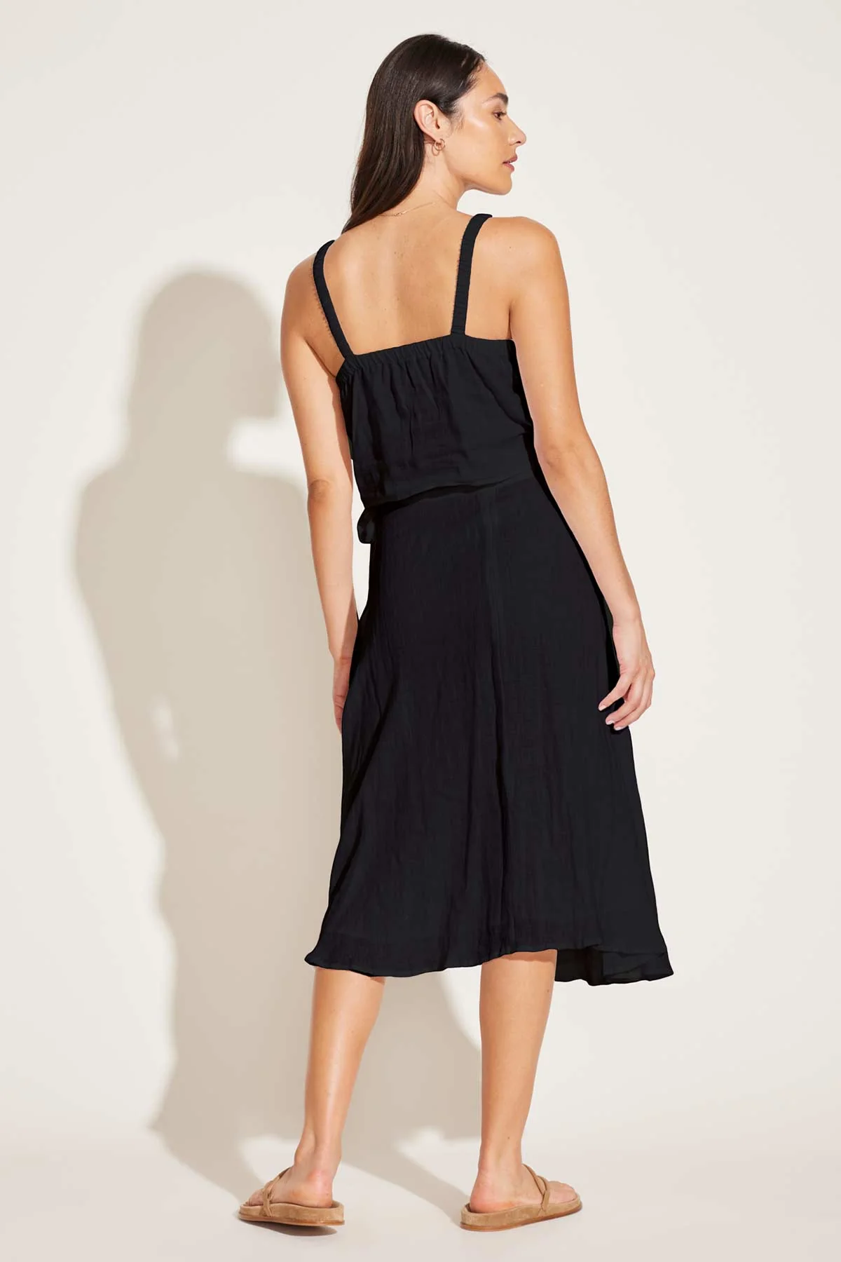 Tallows Blousy Crop Top - Black EcoLinen - Image 3