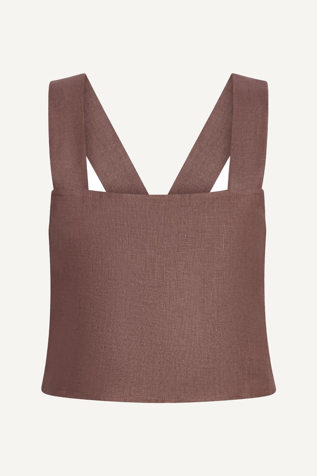 Tallows Crop Top - Mocha EcoLinen - Image 6