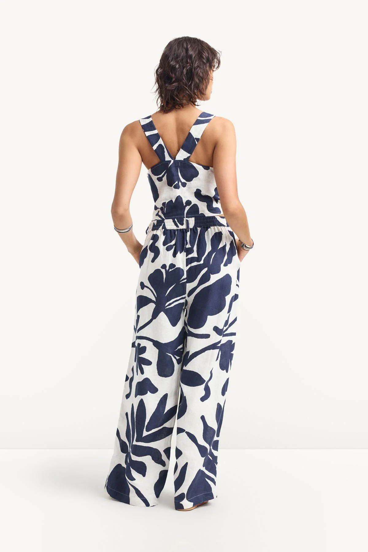 Tallows Crop Top - Night Flower EcoLinen - Image 3