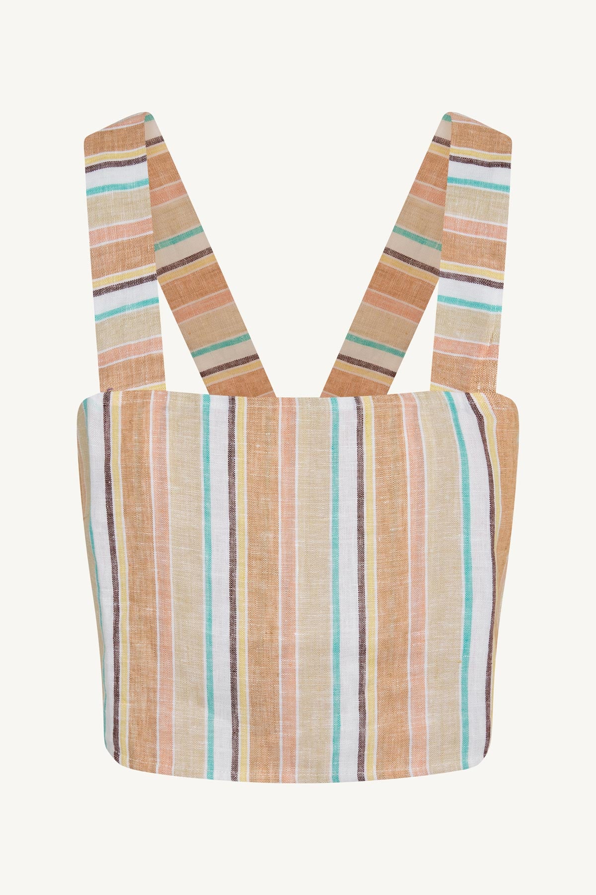 Tallows Crop Top - Sand Dunes Stripe Linen - Image 4