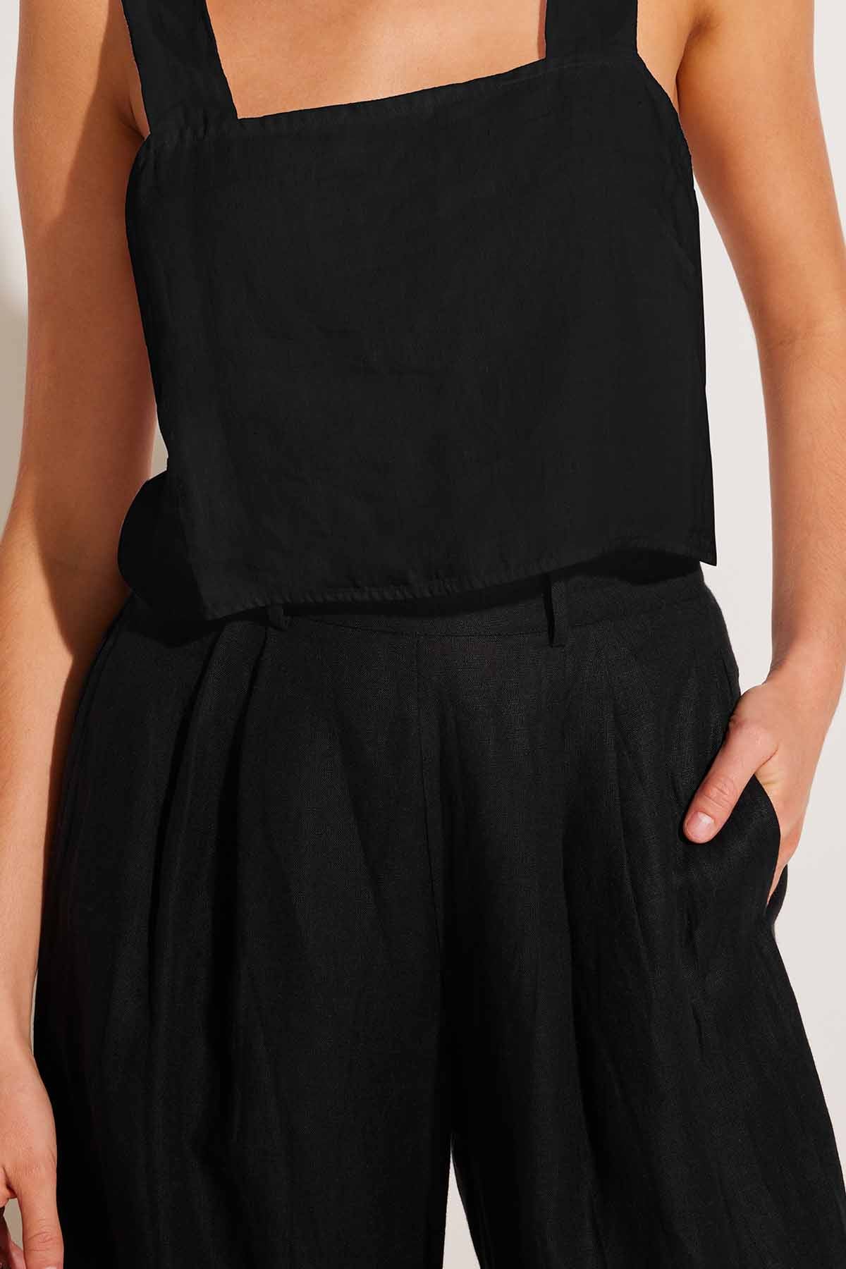 Tallows Crop Top - Black EcoLinen - Image 4