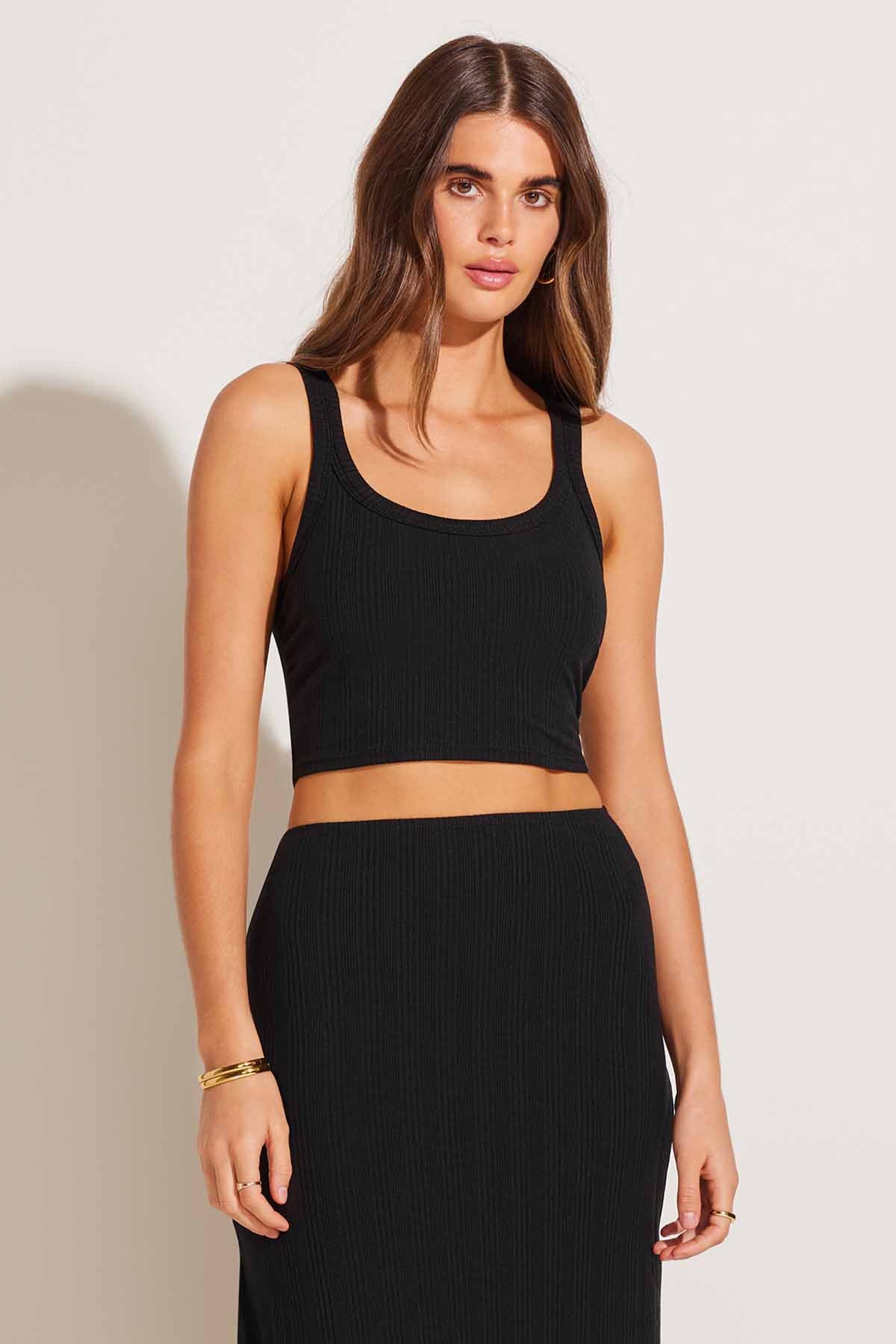Thalia Crop Top - Black Organic Rib - Image 4