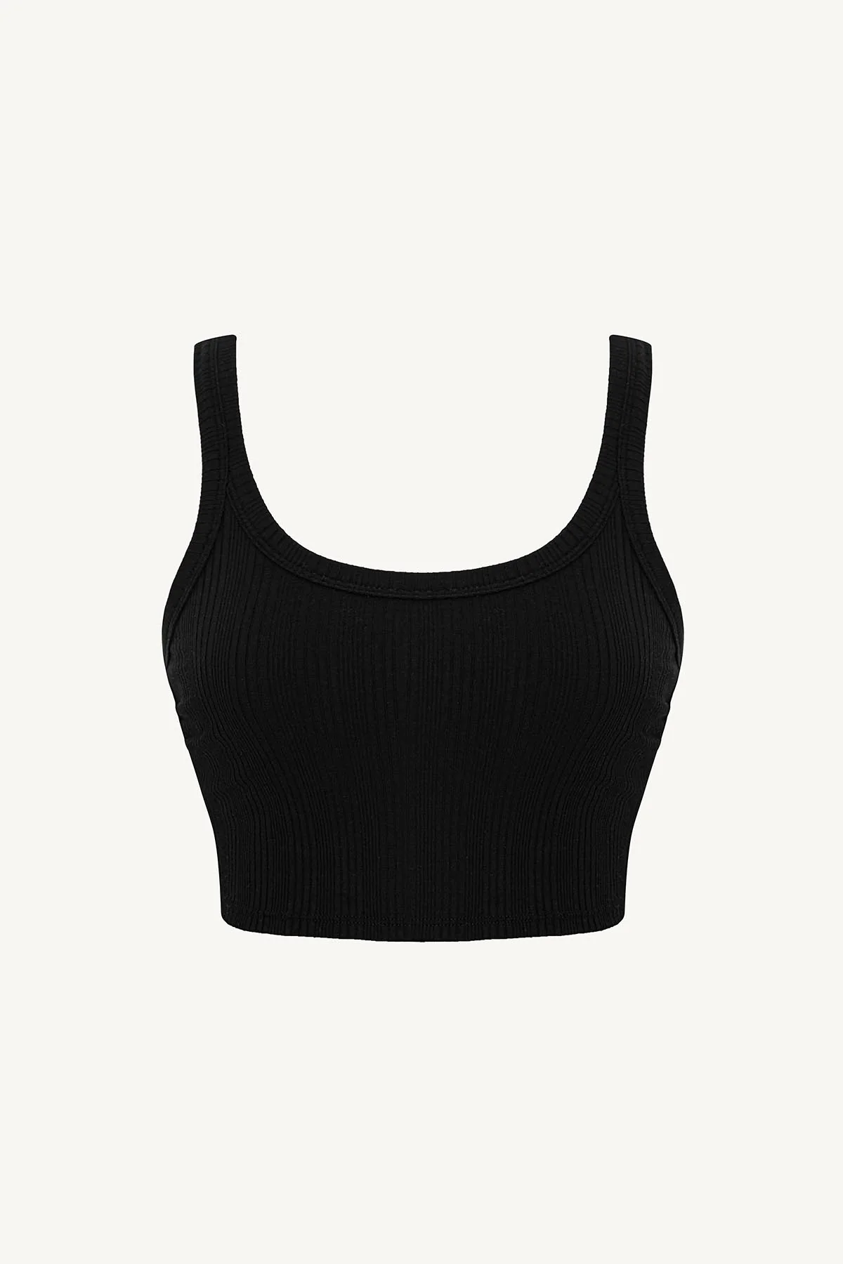 Thalia Crop Top - Black Organic Rib - Image 6